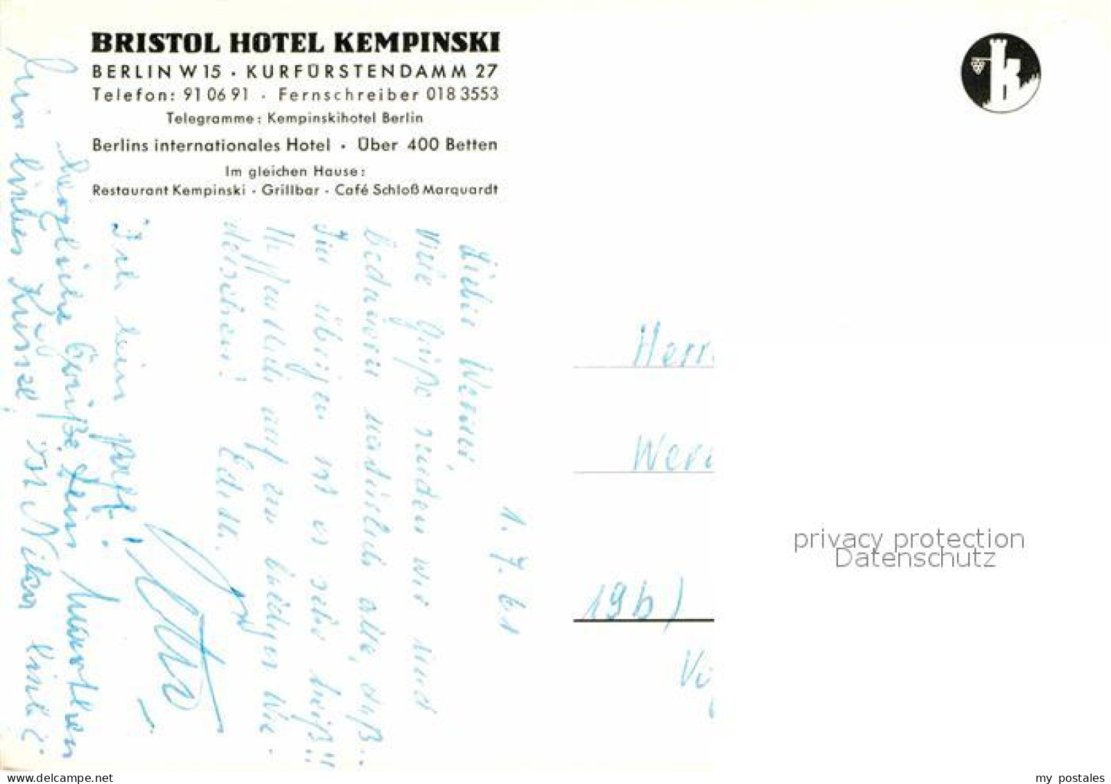 72825864 Berlin Bristol Hotel Kempinski Kurfuerstendamm Berlin - Sonstige & Ohne Zuordnung