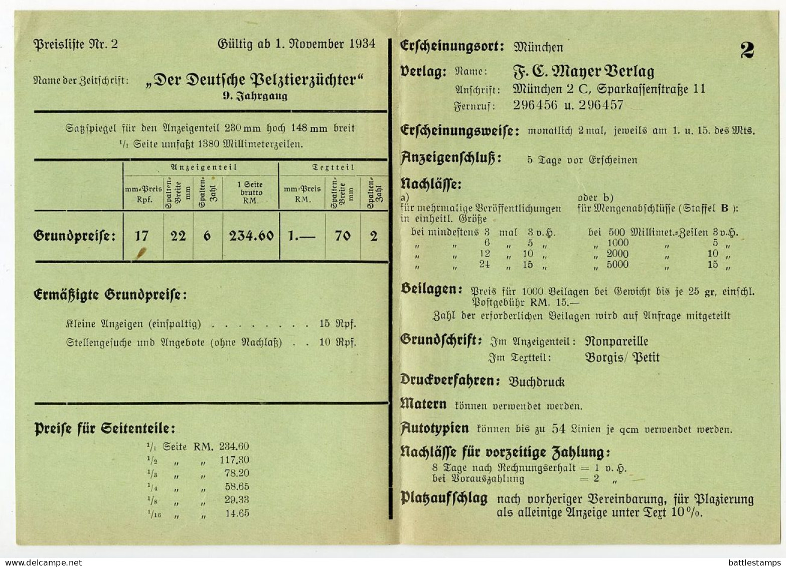 Germany 1935 Cover & Letter; München - Der Deutscher Pelztierzüchter To Schiplage; 3pf. Hindenburg - Lettres & Documents