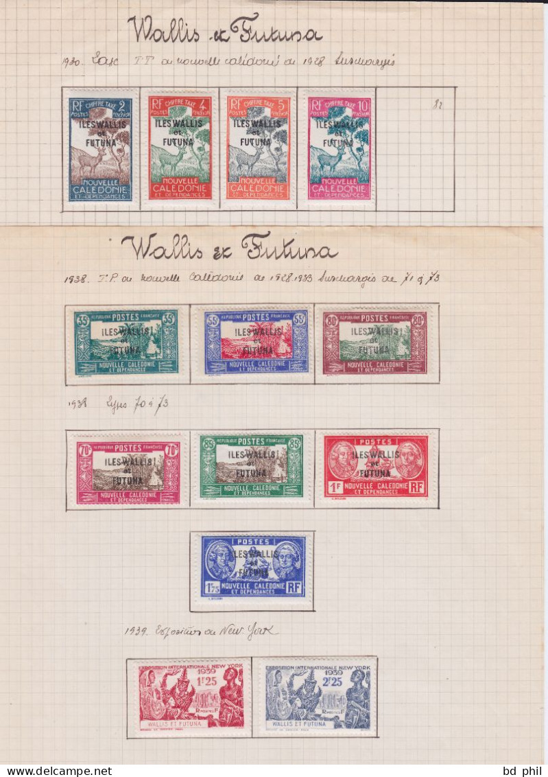 Lot 19 Timbres Wallis Et Futuna 1920 1930 1938 1939 Neufs Avec Charnière - Autres & Non Classés