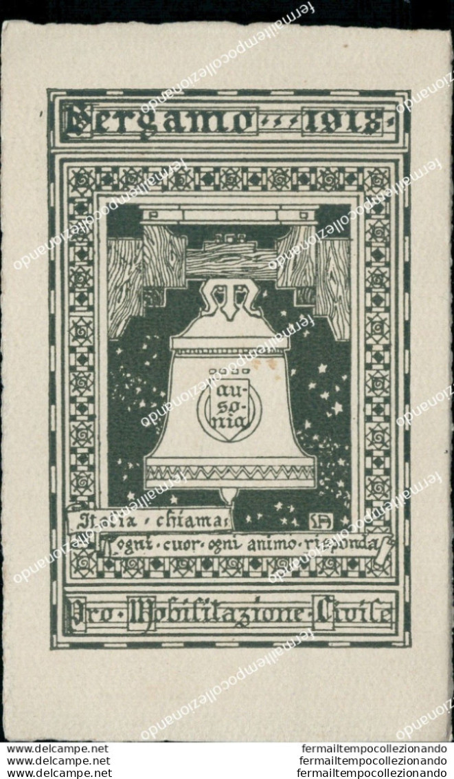 Bs471 Cartolina Bergamo Citta'1918 Pro Mobilitazione Civile Italia Chiama - Bergamo