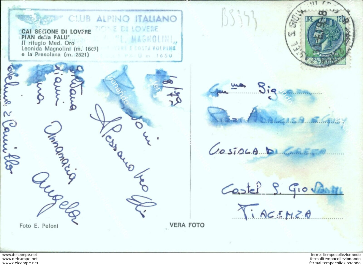Bs343 Cartolina Saluti Dal Piano Della Palu'  Bergamo Lombardia - Bergamo