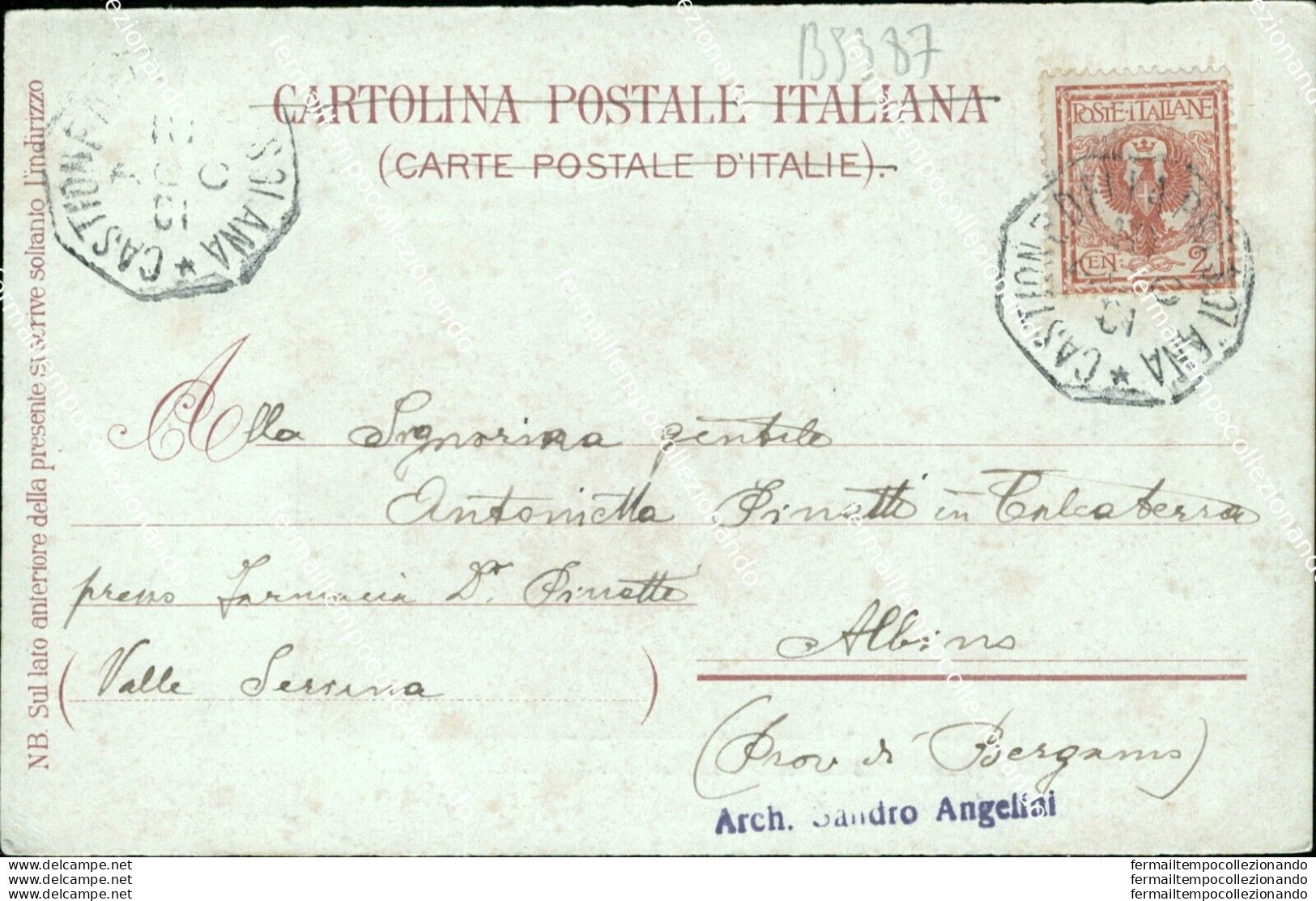 Bs387 Cartolina Bratto Presso Castione  1901 Provincia Di  Bergamo Lombardia - Bergamo