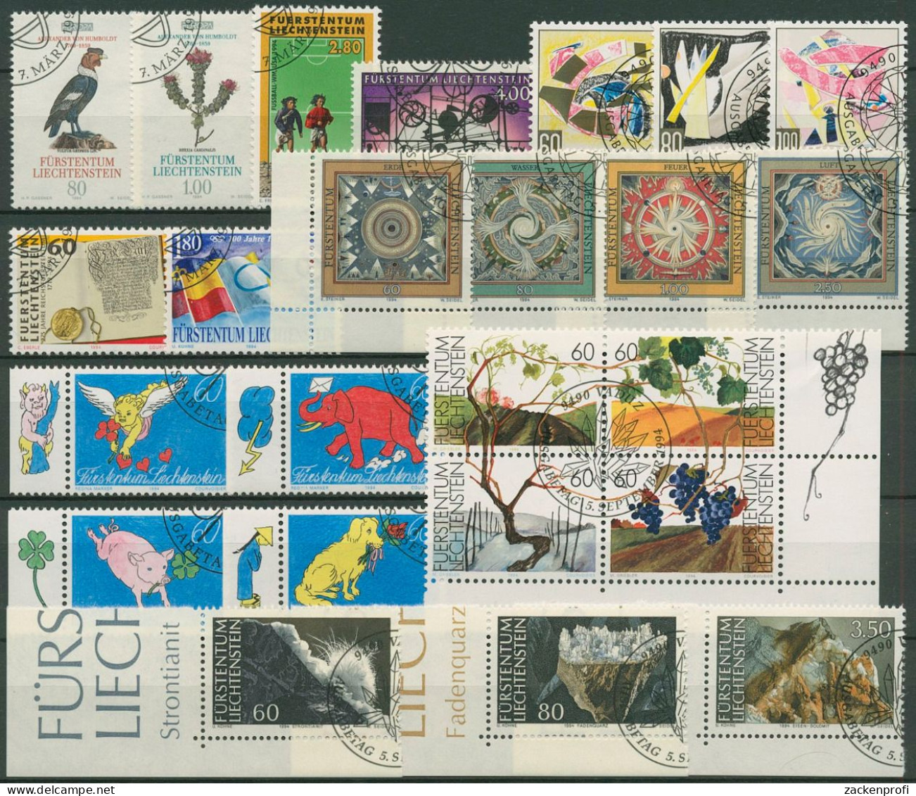 Liechtenstein Jahrgang 1994 Komplett Gestempelt (SG6526) - Used Stamps