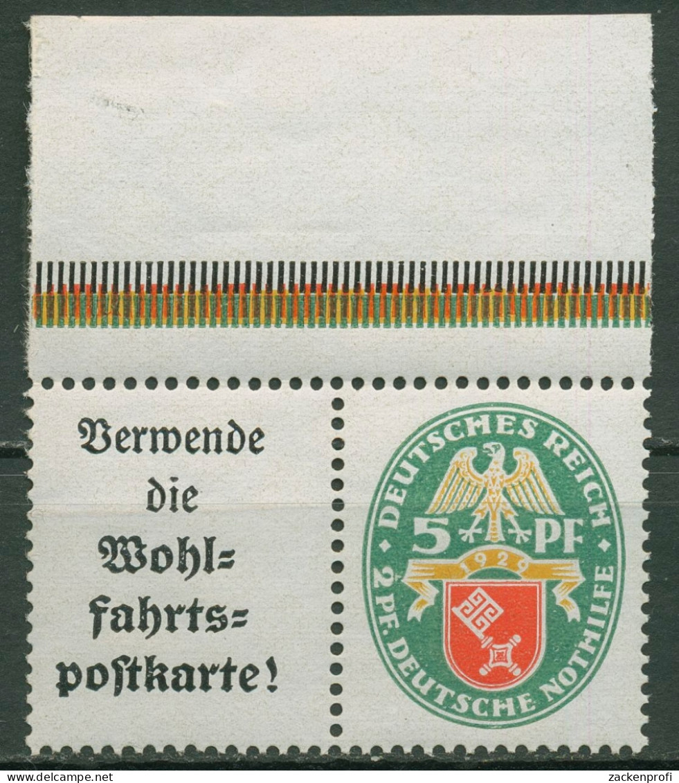 Deutsches Reich Zusammendrucke 1929 Nothilfe W 34 OR Postfrisch - Zusammendrucke