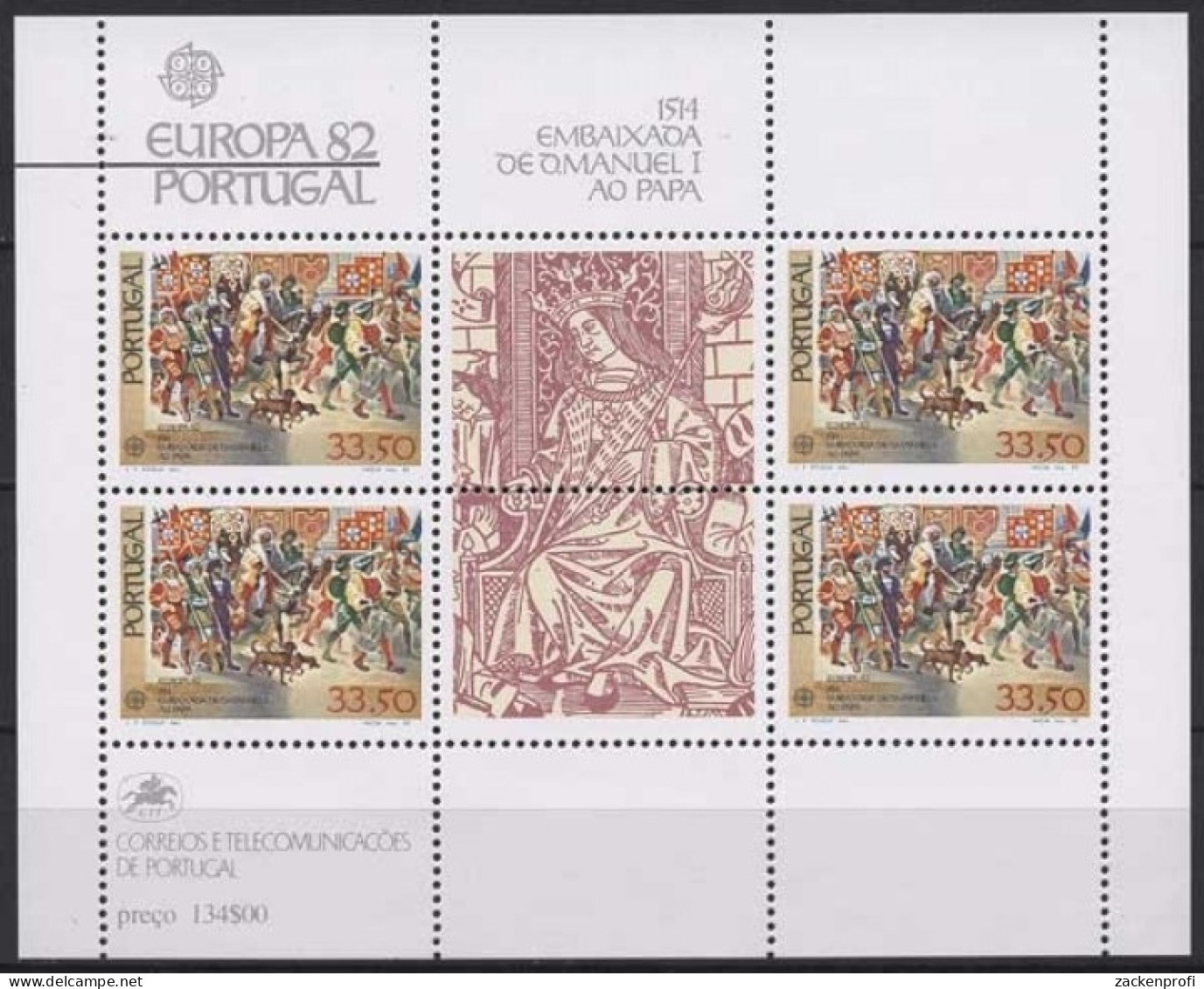 Portugal 1982 Europa CEPT Historische Ereignisse Block 35 Postfrisch (C91036) - Blocchi & Foglietti