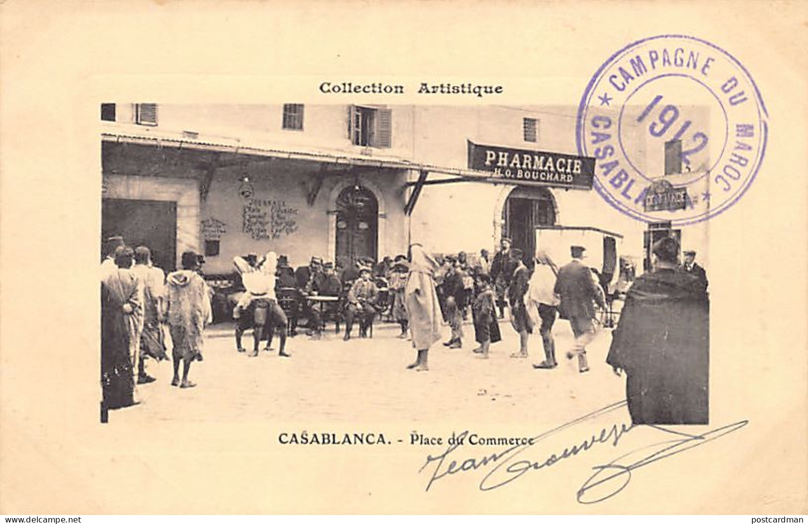 Maroc - CASABLANCA - Place Du Commerce - Pharmacie H. O. Bouchard - Ed. P. Schmitt - Casablanca