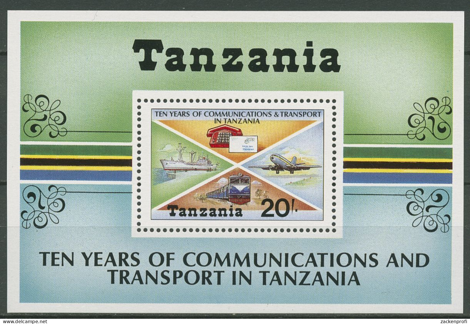 Tansania 1987 Transport Und Kommunikation Block 67 Postfrisch (C40645) - Tanzania (1964-...)