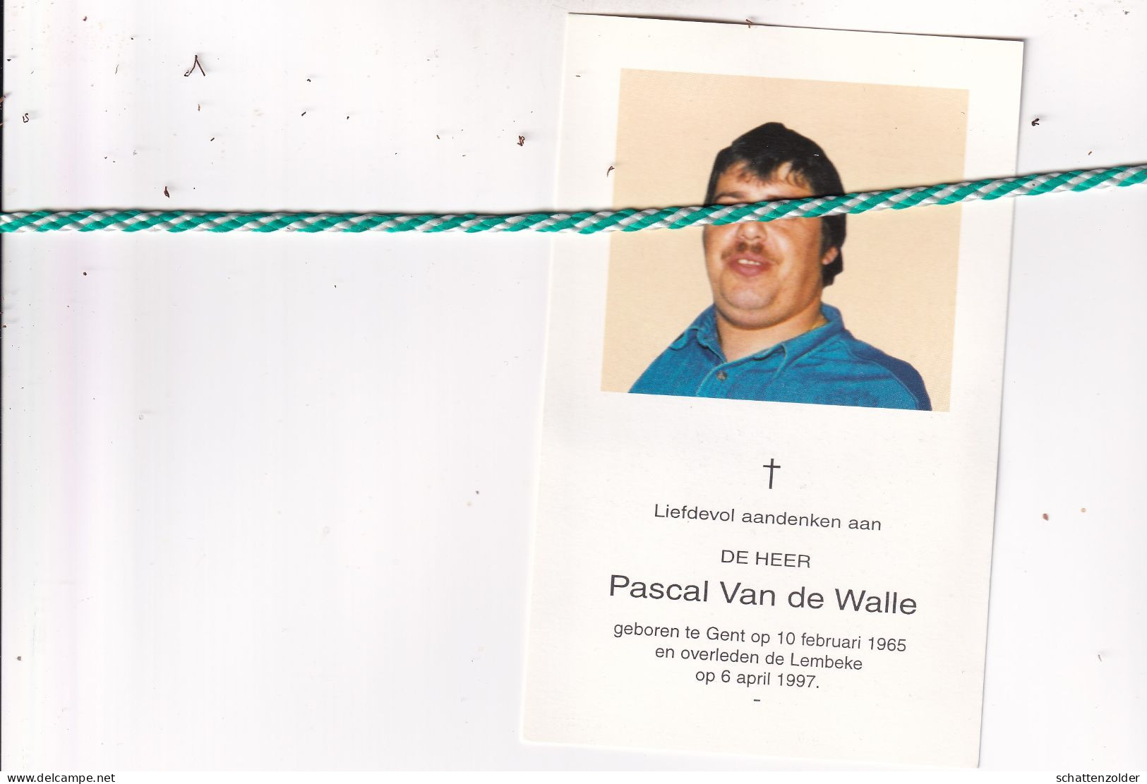 Pascal Van De Walle, Gent 1965, Lembeke 1997. Foto - Obituary Notices