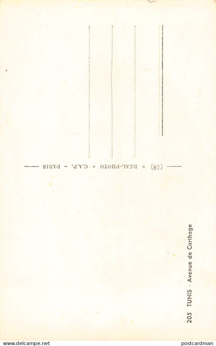 Tunisie - TUNIS - Avenue De Carthage - Ed. C.A.P. 205 - Tunisia