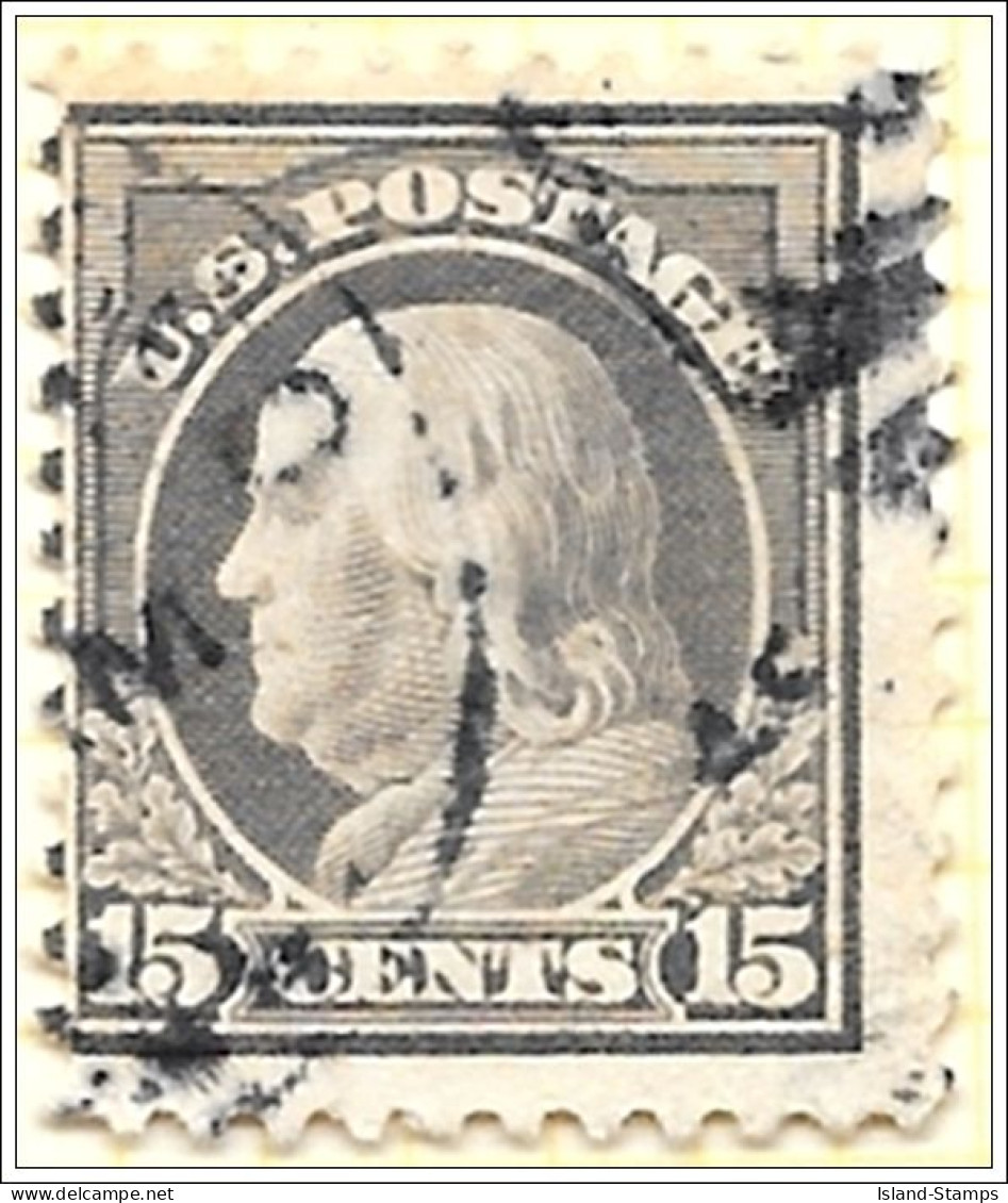 USA 1912 15 Cents Gray Franklin Used V1 - Used Stamps