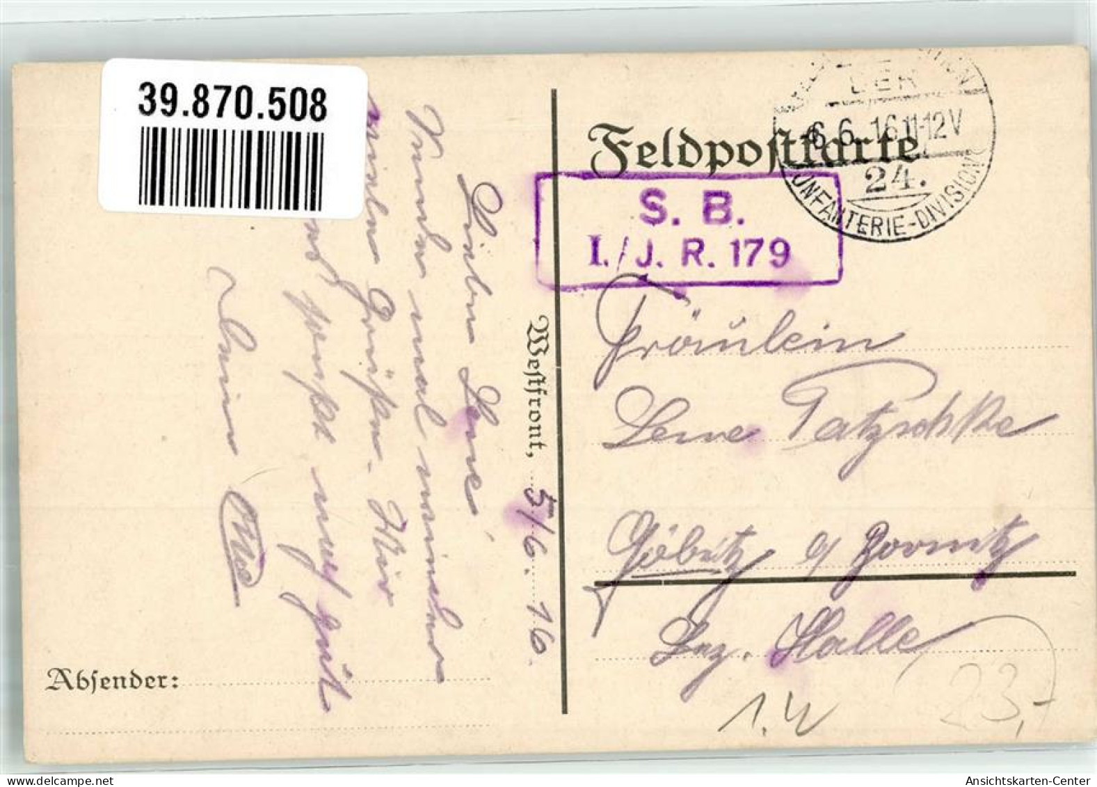 39870508 - Mit Werkzeug Vollbepackter Landser Humor Feldpost 24. Inf.-Div. - Guerre 1914-18