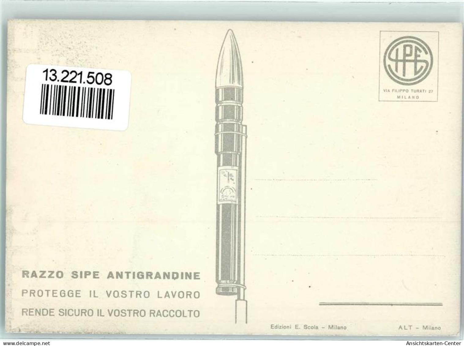 13221508 - Razzo Sipe Antigrandine - Waffen Jagdmunition Patronen  Regenbogen - Publicité
