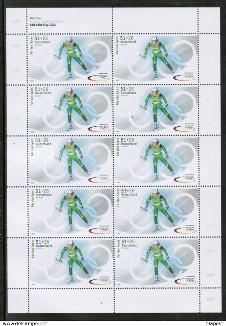 Germany 2002 / Michel 2237-40 Kb - Winter Olympics Salt Lake City, Sports, For The Sport - Three Sheets Of 10 Stamps MNH - Ongebruikt