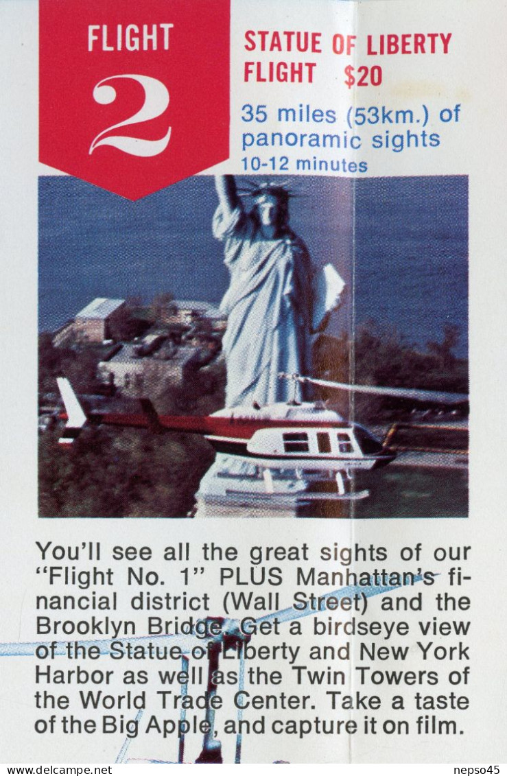 Dépliant Touristique.Amérique.U.S.A.Sight-See New York By Helicopter.Island Helicopter Corporation.East River. - Reiseprospekte