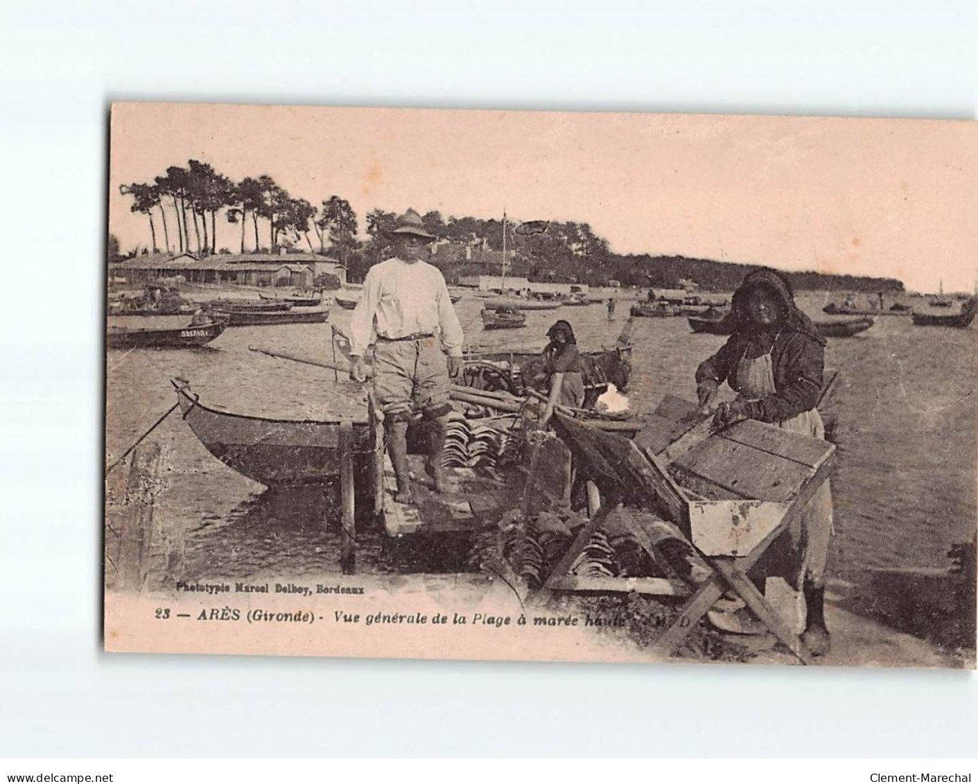 ARES : Vue Générale De La Plage à Marée Haute - Très Bon état - Arès