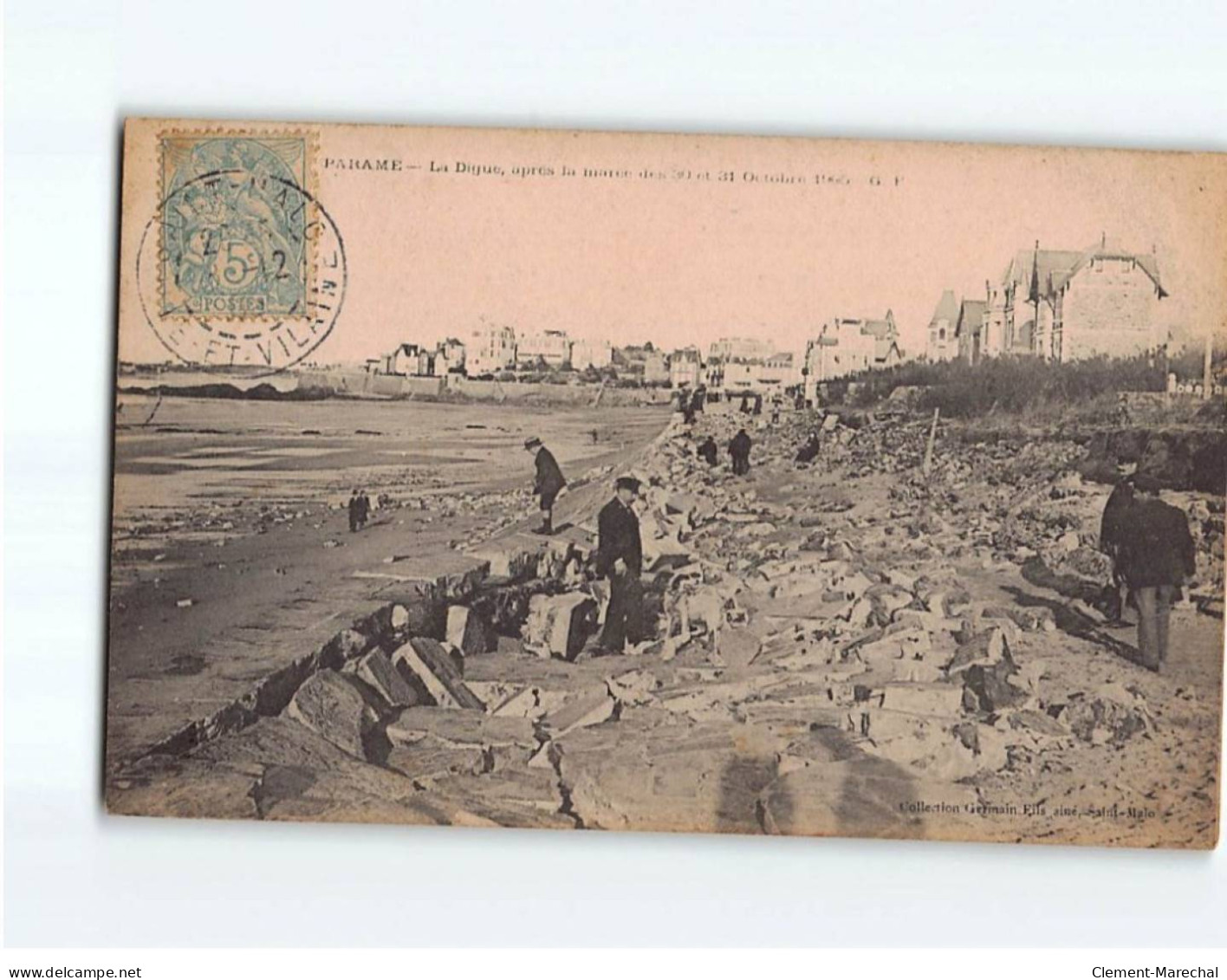 PARAME : La Digue, Après La Marée Des 30 Et 31 Octobre 1905 - état - Parame