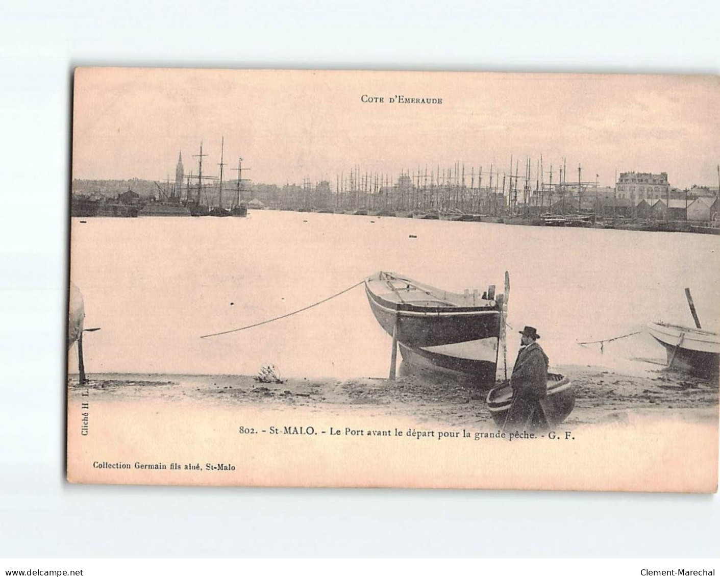 SAINT MALO : Le Port Avant Le Départ Pour La Grande Pêche - Très Bon état - Saint Malo