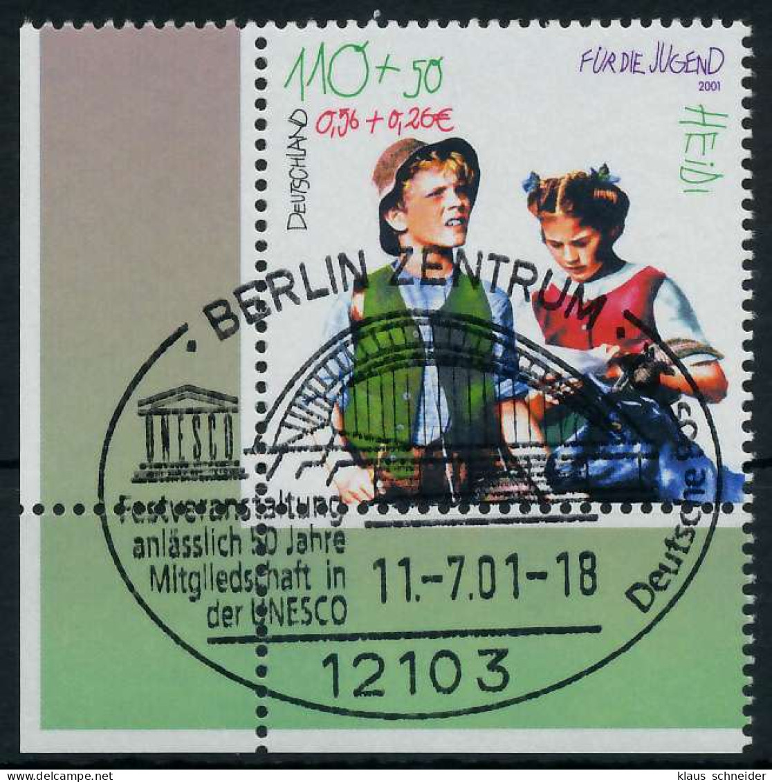 BRD 2001 Nr 2192 Zentrisch Gestempelt ECKE-ULI X936686 - Used Stamps