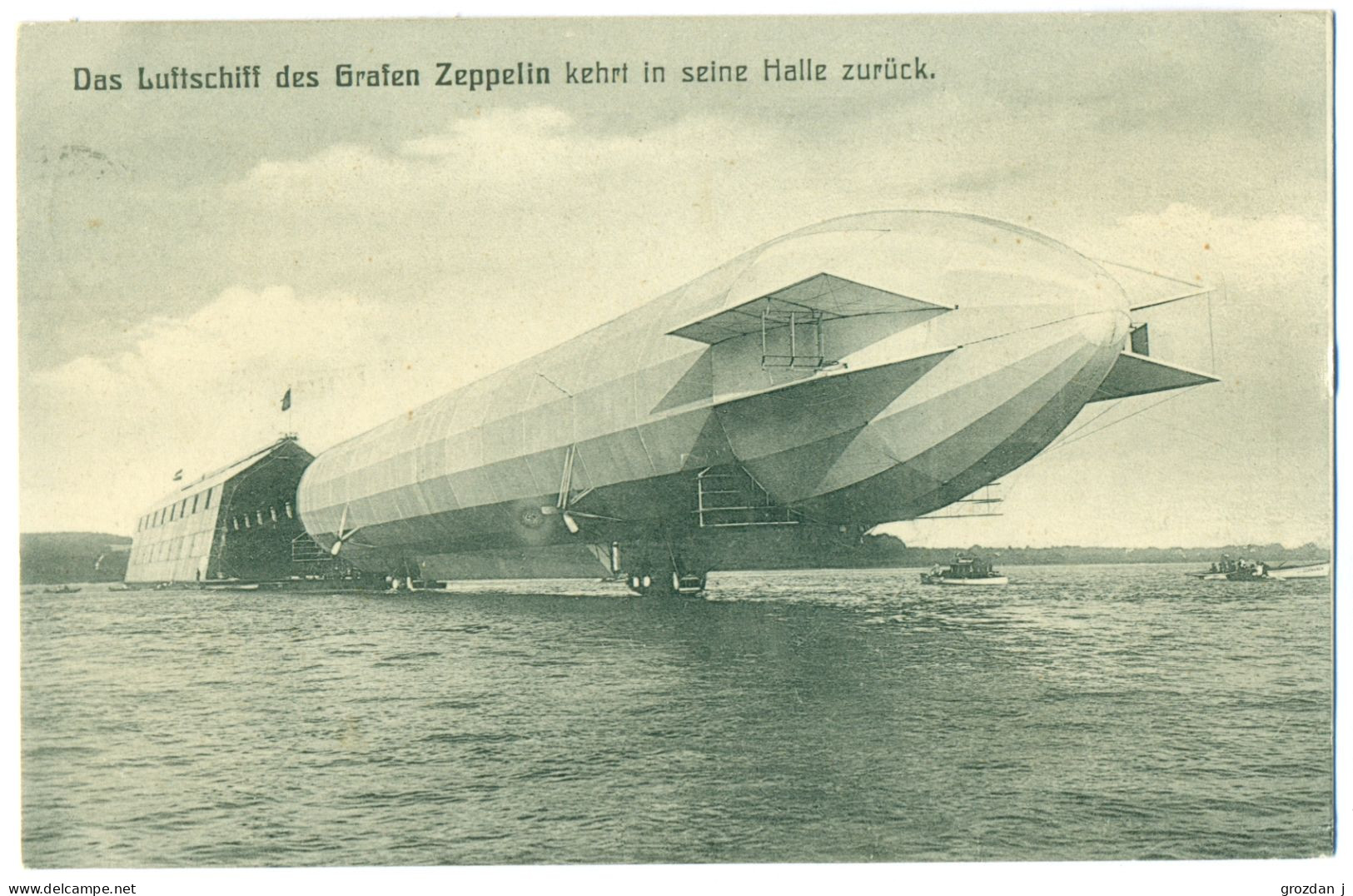 VERY RARE, Das Luftschiff Des Grafen Zeppelin Kehrt In Seine Halle Zurück, Airship, Friedrichshafen Am Bodensee, Germany - Airships