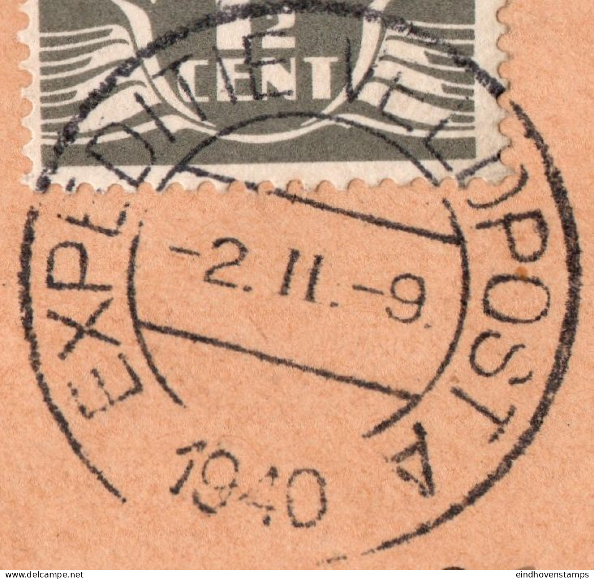 Netherlands 1940 Envelope With A Collection Of Fieldpost-cancels: Hoofdexpeditie, Fieldpost A B Nd 1 - 12, Printed Matte - Dienstmarken