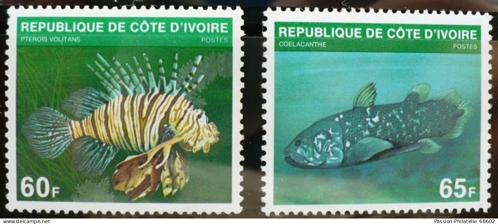 COTE D'IVOIRE: POISSONS (yvert N° 510A+510B) Serie Neuve Sans Charniere ** - Ivory Coast (1960-...)