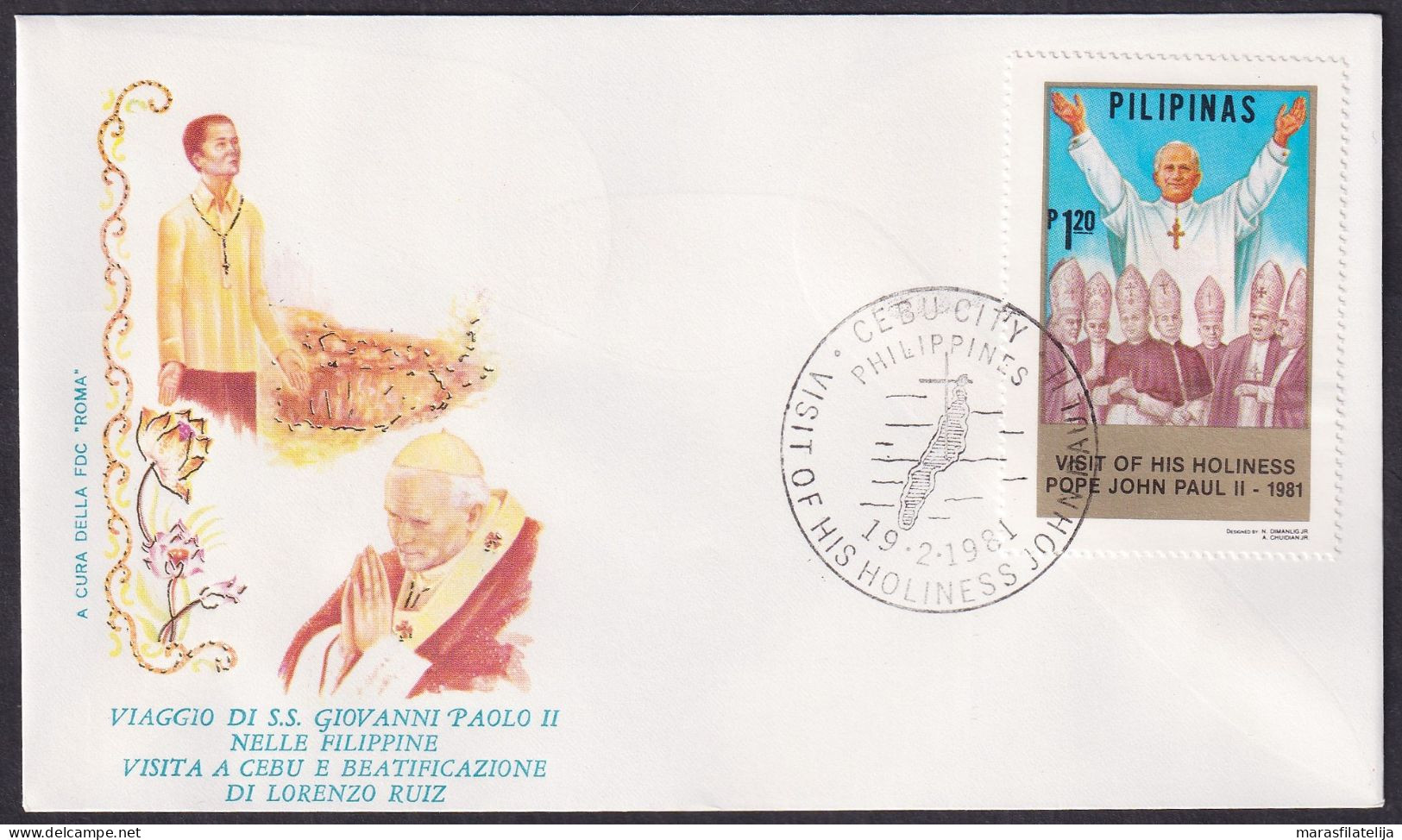 Vatican Philippines 1981, Pope Paul John II Visit - Cebu City, Special Cover - Other & Unclassified