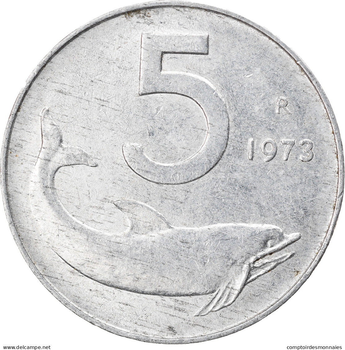 Monnaie, Italie, 5 Lire, 1973, Rome, TB+, Aluminium, KM:92 - 5 Lire