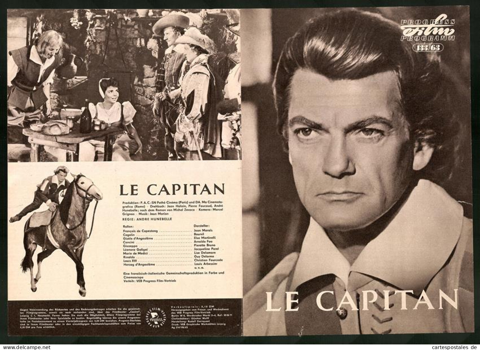 Filmprogramm 133 /63, Le Capitan, Jean Marais, Bourvil, Regie: André Hunebelle  - Magazines