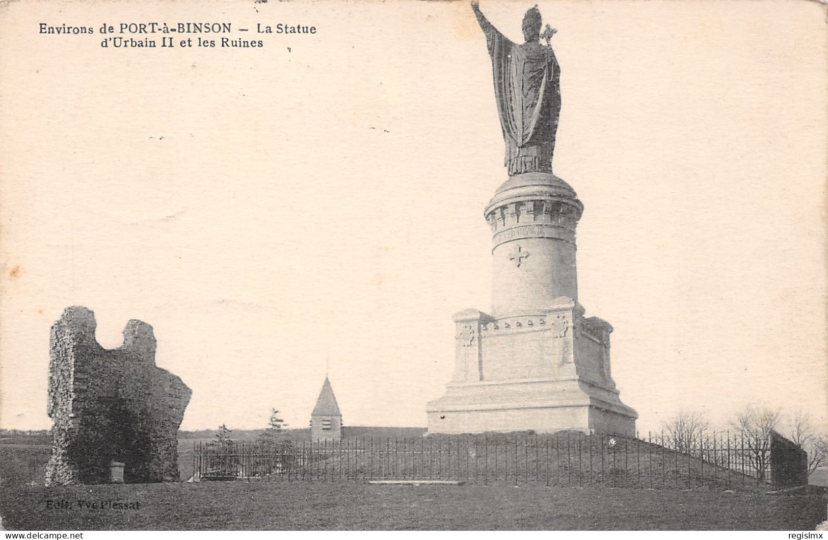 51-CHATILLON SUR MARNE STATUE DU PAPE URBAIN II ET LES RUINES-N°T1167-F/0029 - Châtillon-sur-Marne