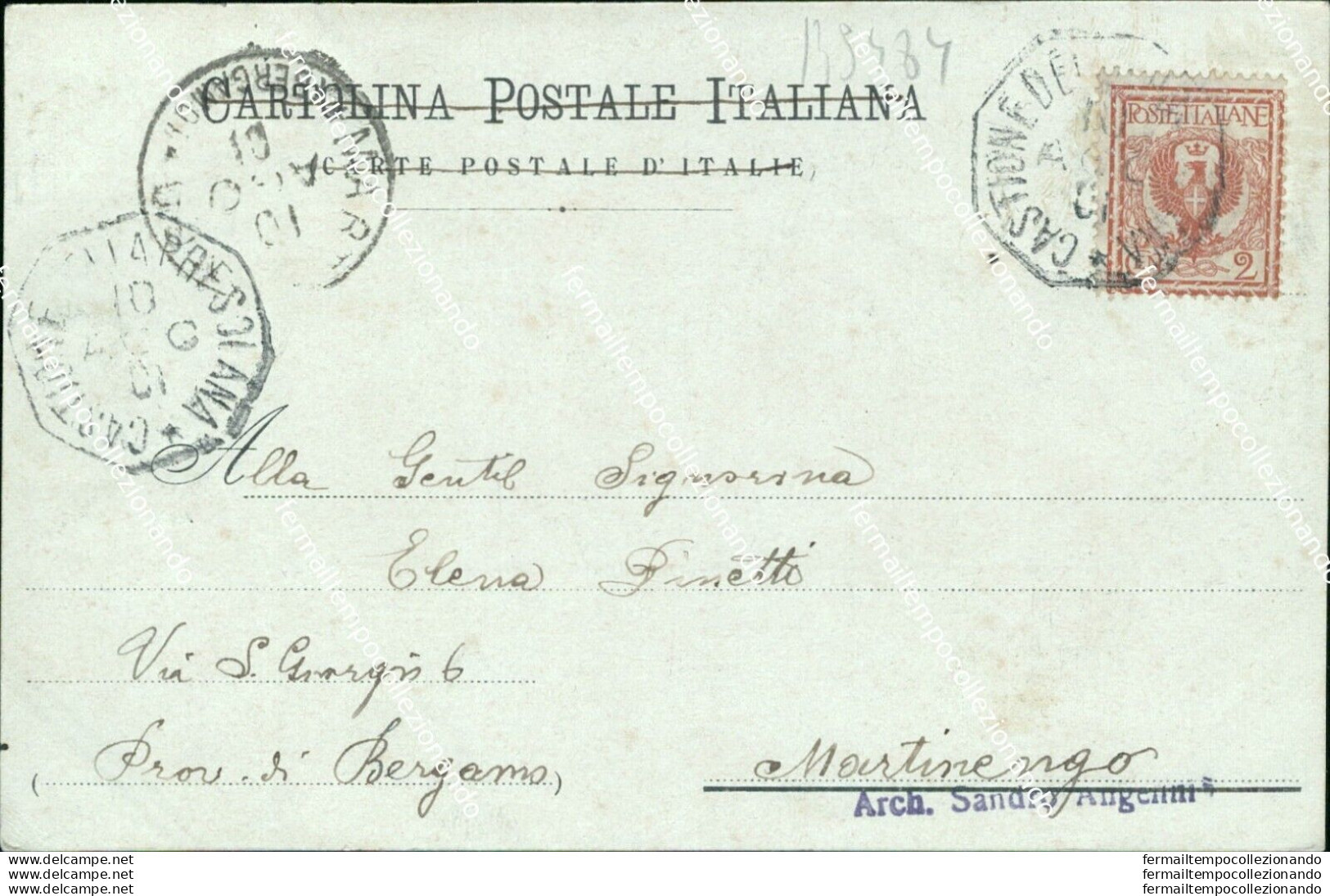 Bs484 Cartolina Castione Della Presolana 1901 Provincia Di Bergamo Lombardia - Bergamo