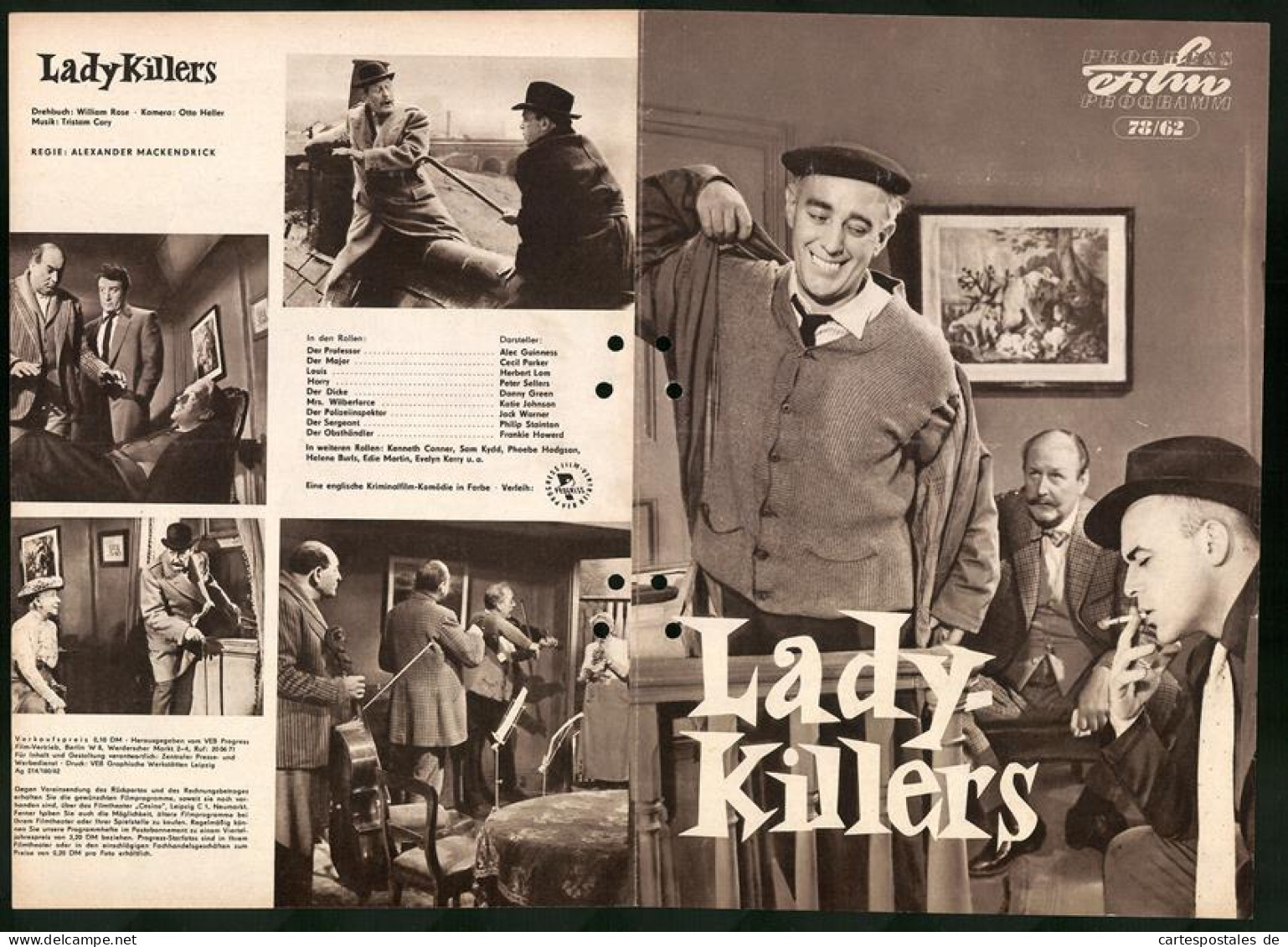 Filmprogramm PFP Nr. 78 /62, Ladykillers, Alec Guinness, Cecil Parker, Regie: Alexander Mackendrick  - Magazines