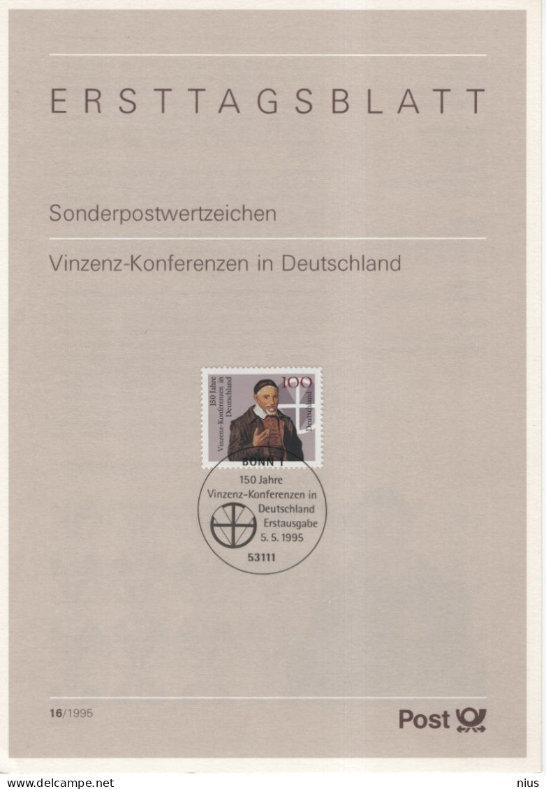 Germany Deutschland 1995-16 100 Jahre Vinzenz-Konferenzen Vinzenzkonferenzen In Deutschland, Canceled In Bonn - 1991-2000