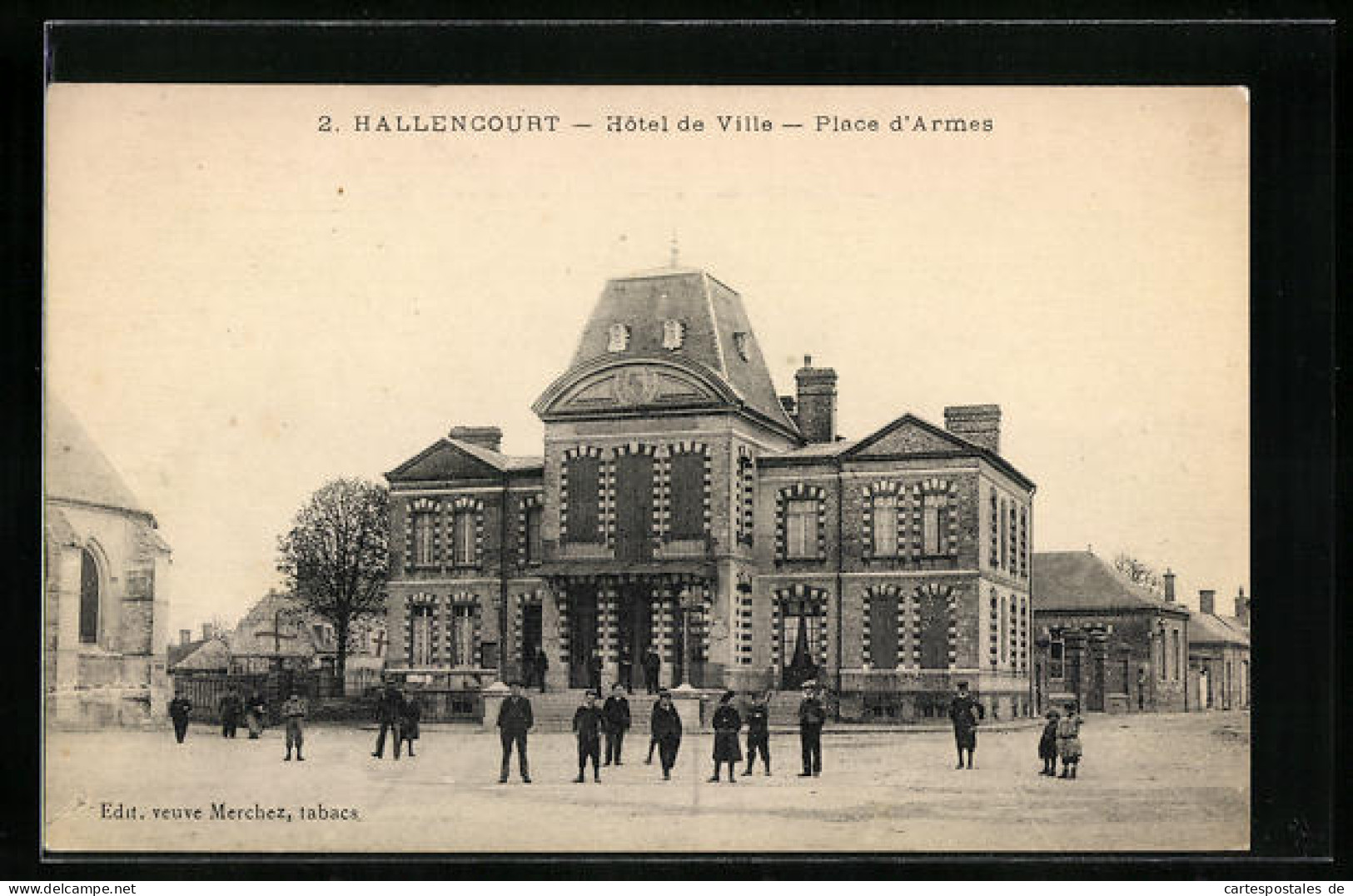 CPA Hallencourt, Hôtel De Ville, Place D`Armes  - Other & Unclassified