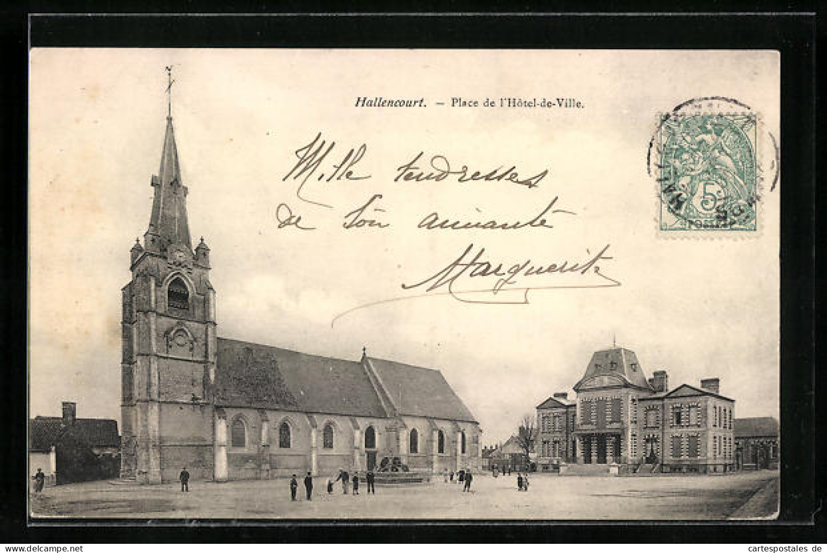 CPA Hallencourt, Place De L`Hôtel-de-Ville  - Other & Unclassified