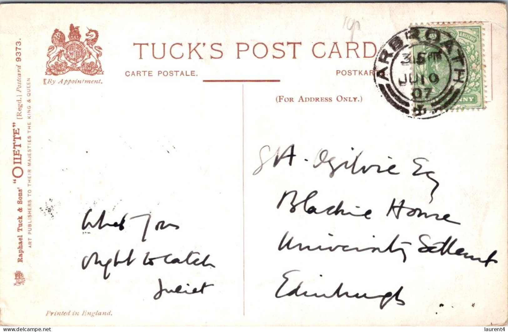 14-5-2024 (5 Z ) VERY OLD (posted 1907) UK Scotland - Humour - A Line From Arbroath (fish Drying) - Poissons Et Crustacés