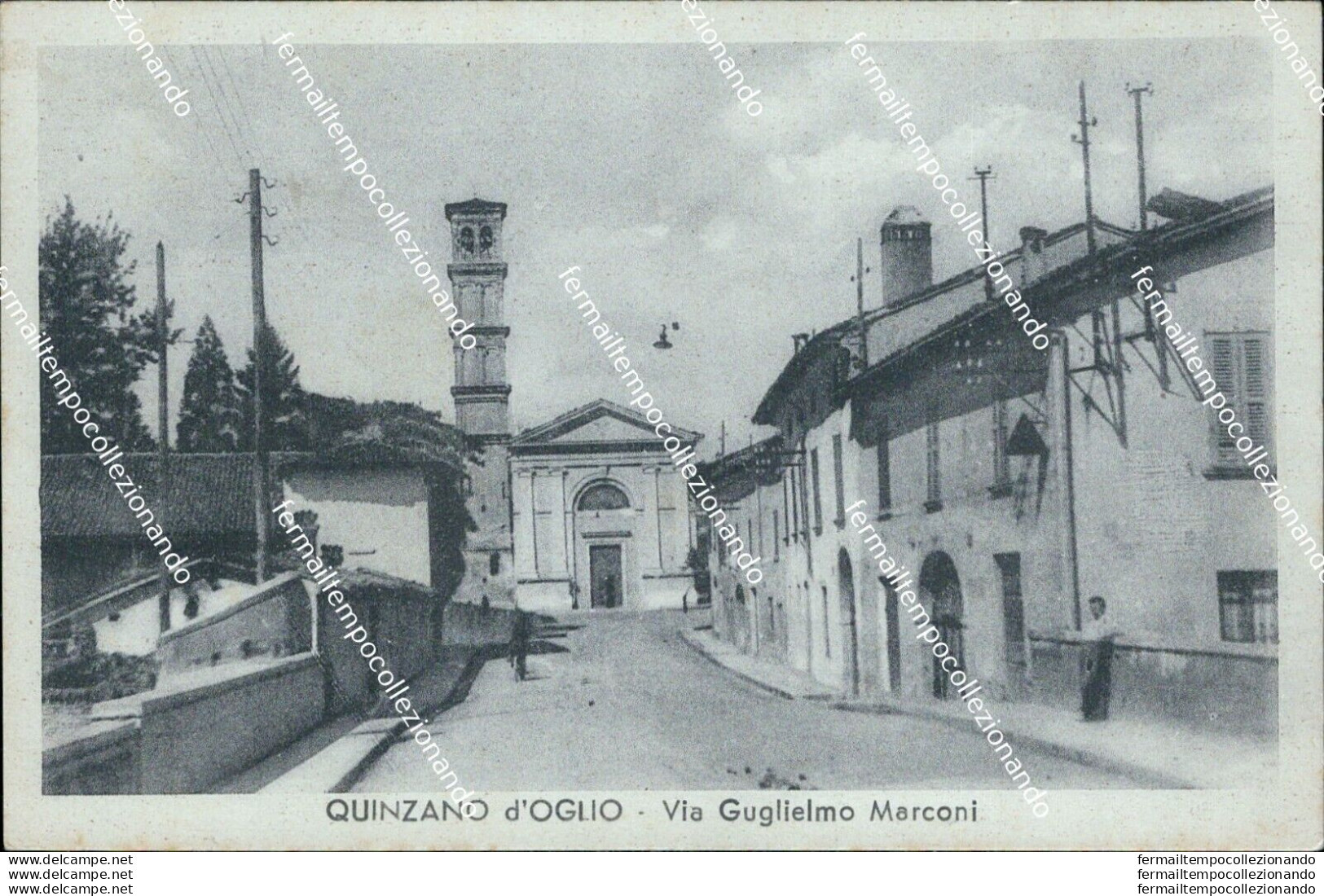 Ba182 Cartolina Quinzano D'oglio Via Guglielmo Marconi Brescia Lombardia - Brescia