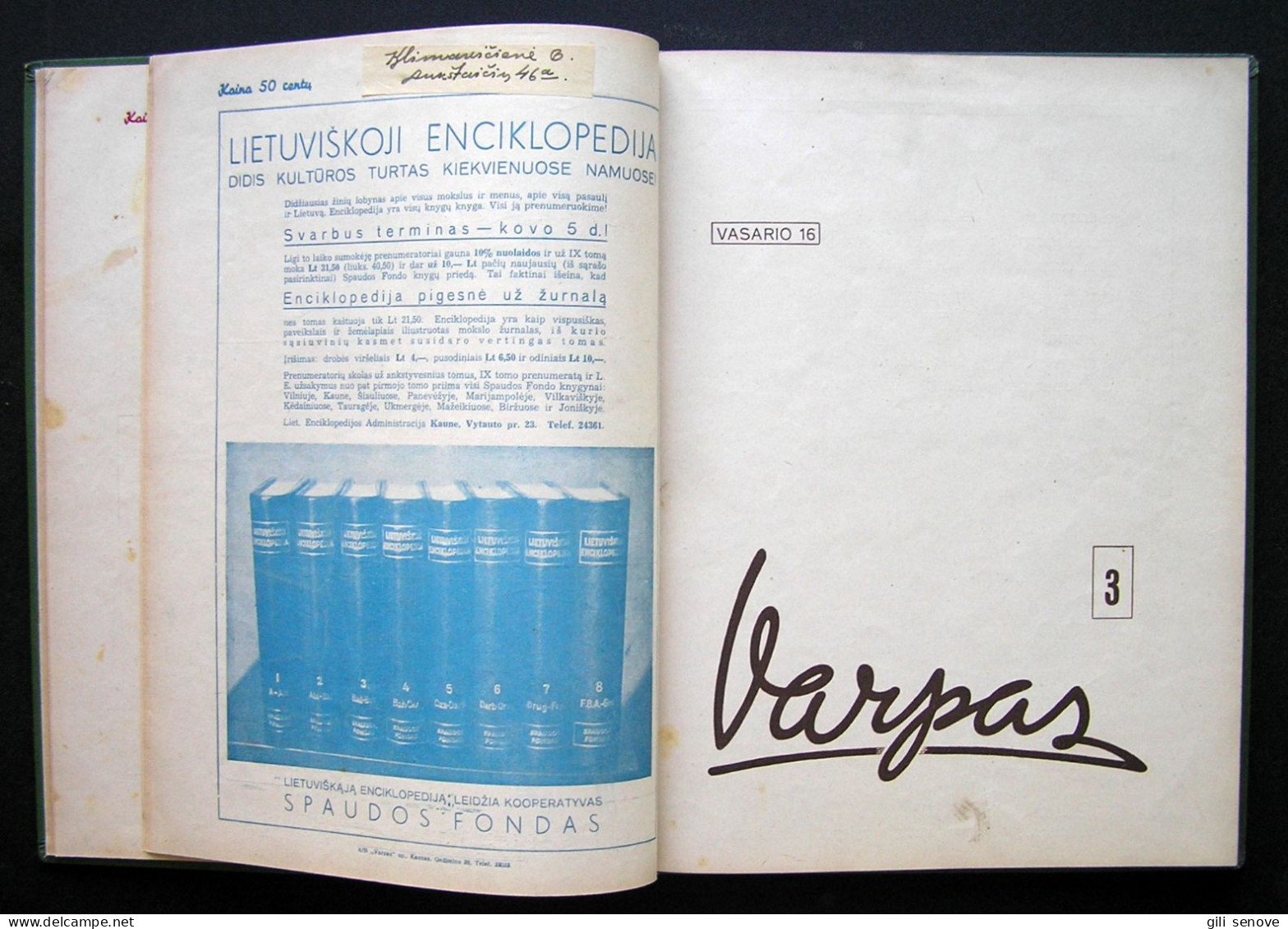 Lithuanian Magazine / Varpas 1940 - Testi Generali