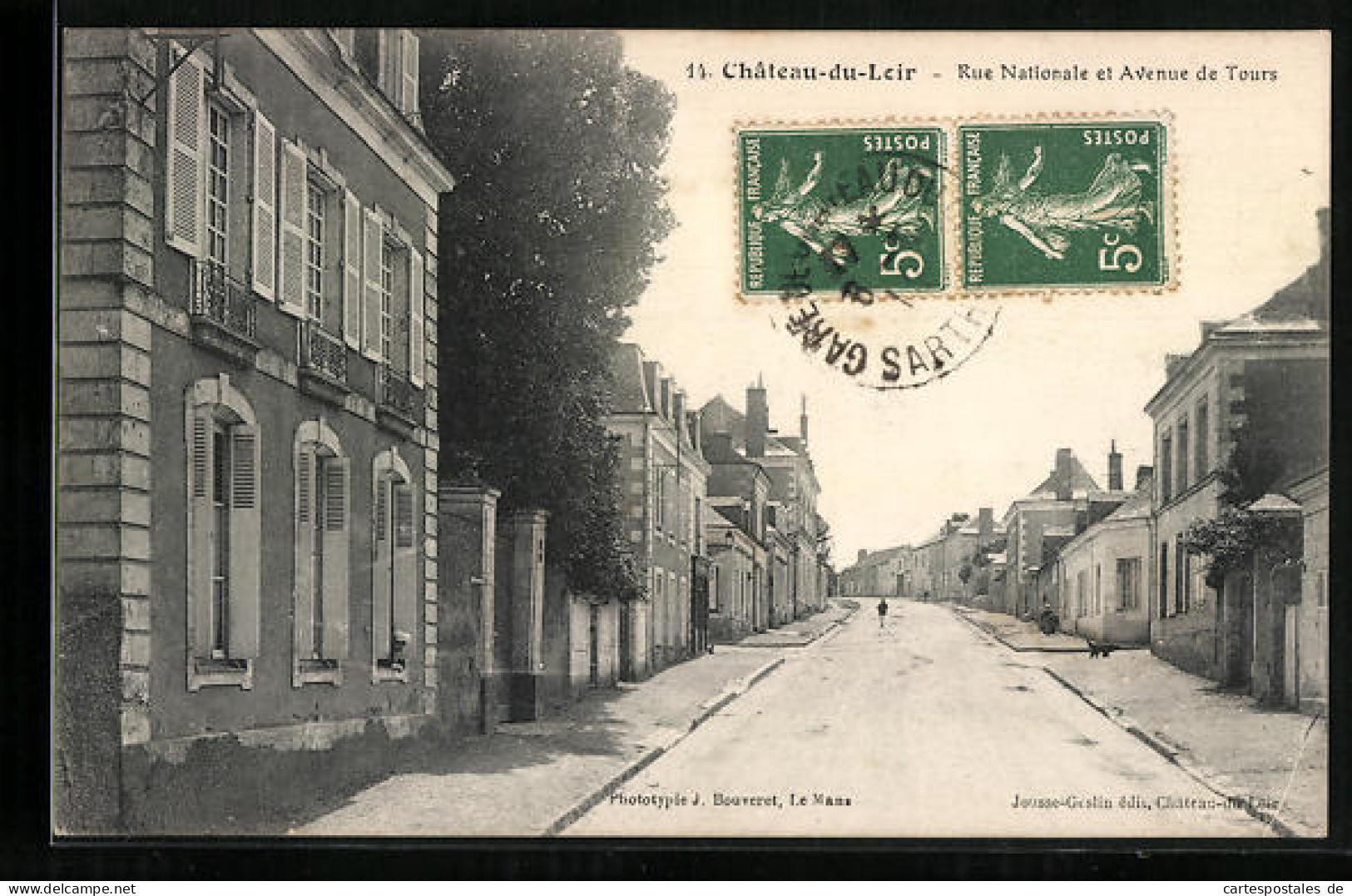 CPA Chateau-du-Loir, Rue Nationale Et Avenue De Tours  - Chateau Du Loir