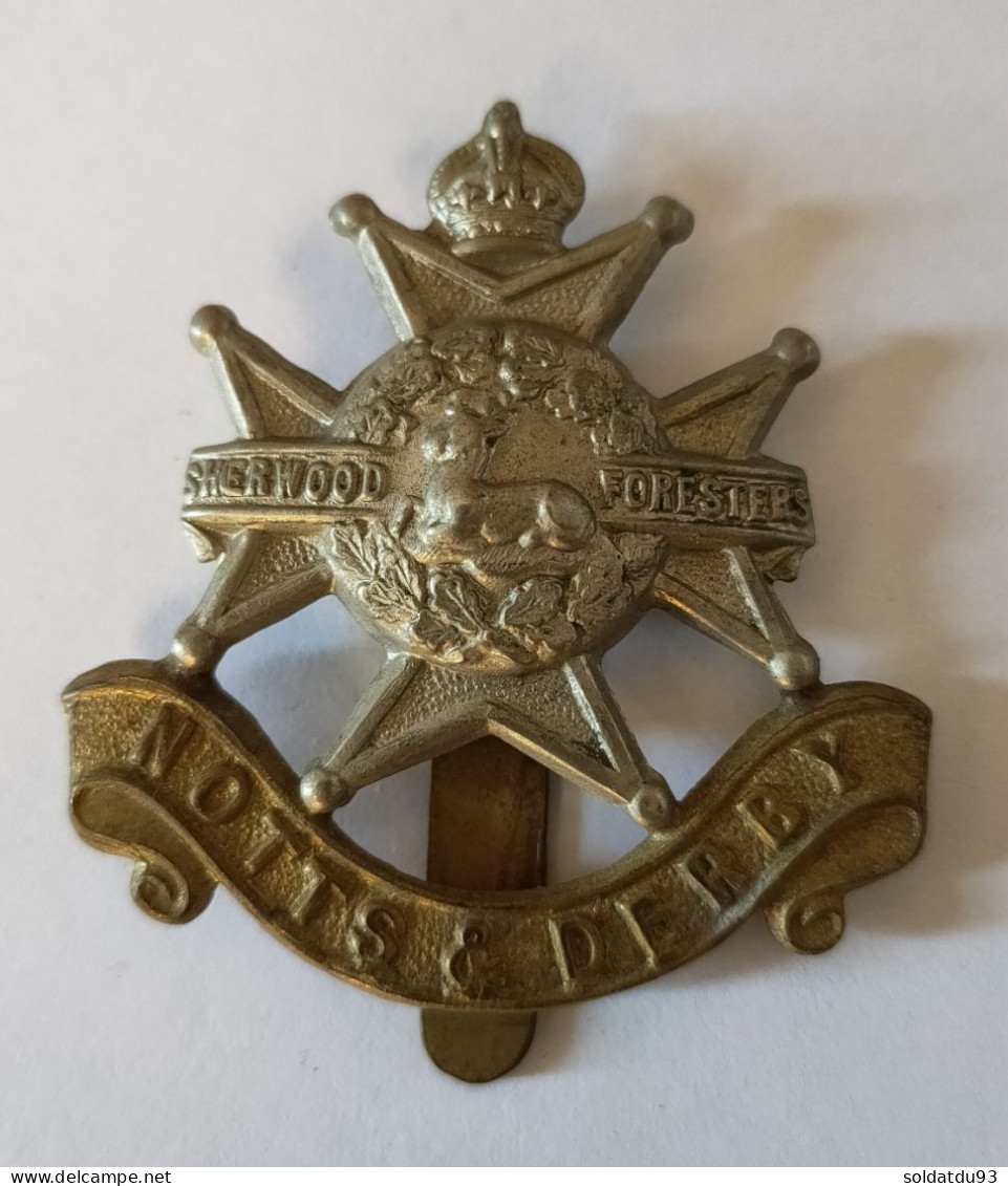 Insigne De Casquette Du Régiment Notts & Derby Sherwood Foresters - 1914-18