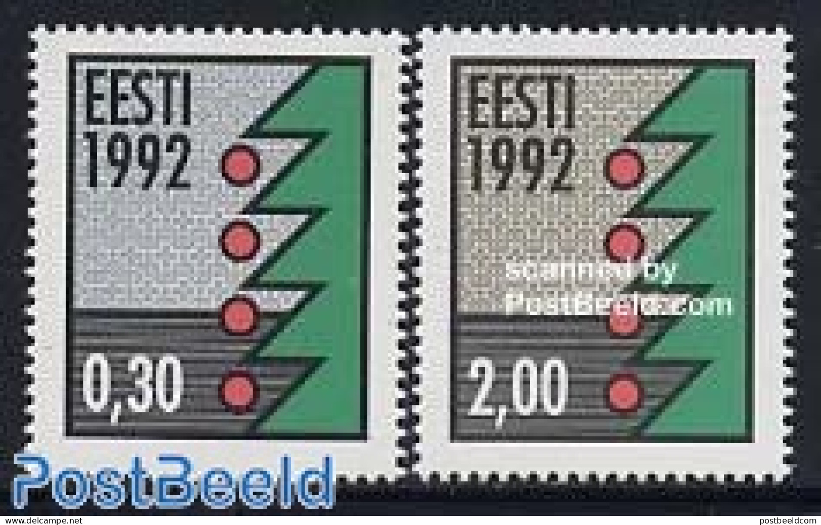 Estonia 1992 Christmas 2v Fluorescent Paper, Mint NH, Religion - Christmas - Weihnachten