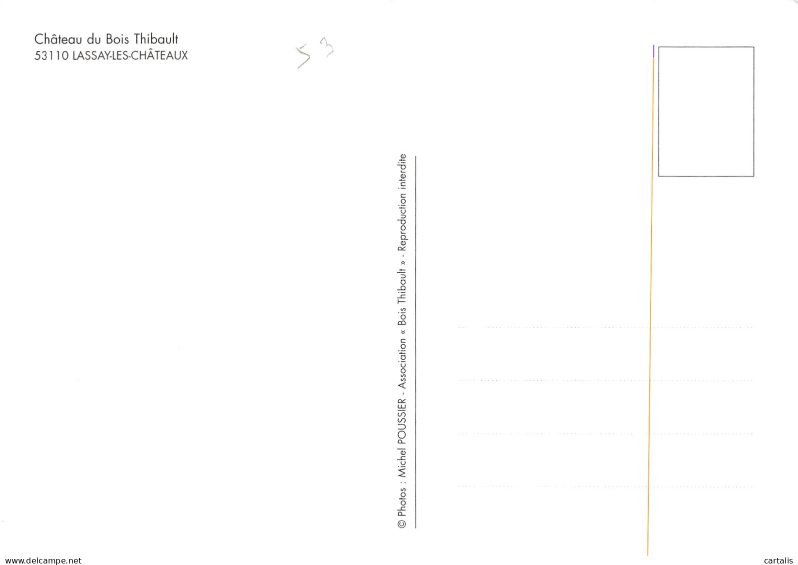 53-LASSAY LES CHATEAUX LE CHATEAU DU BOIS THIBAULT-N°4180-C/0395 - Lassay Les Chateaux