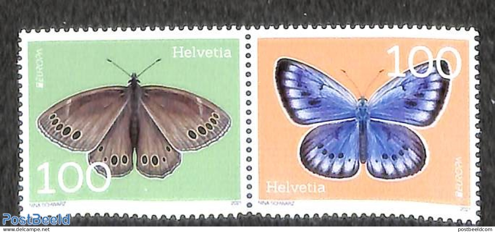 Switzerland 2021 Europa, Endangered Species 2v [:], Mint NH, History - Nature - Europa (cept) - Butterflies - Ongebruikt