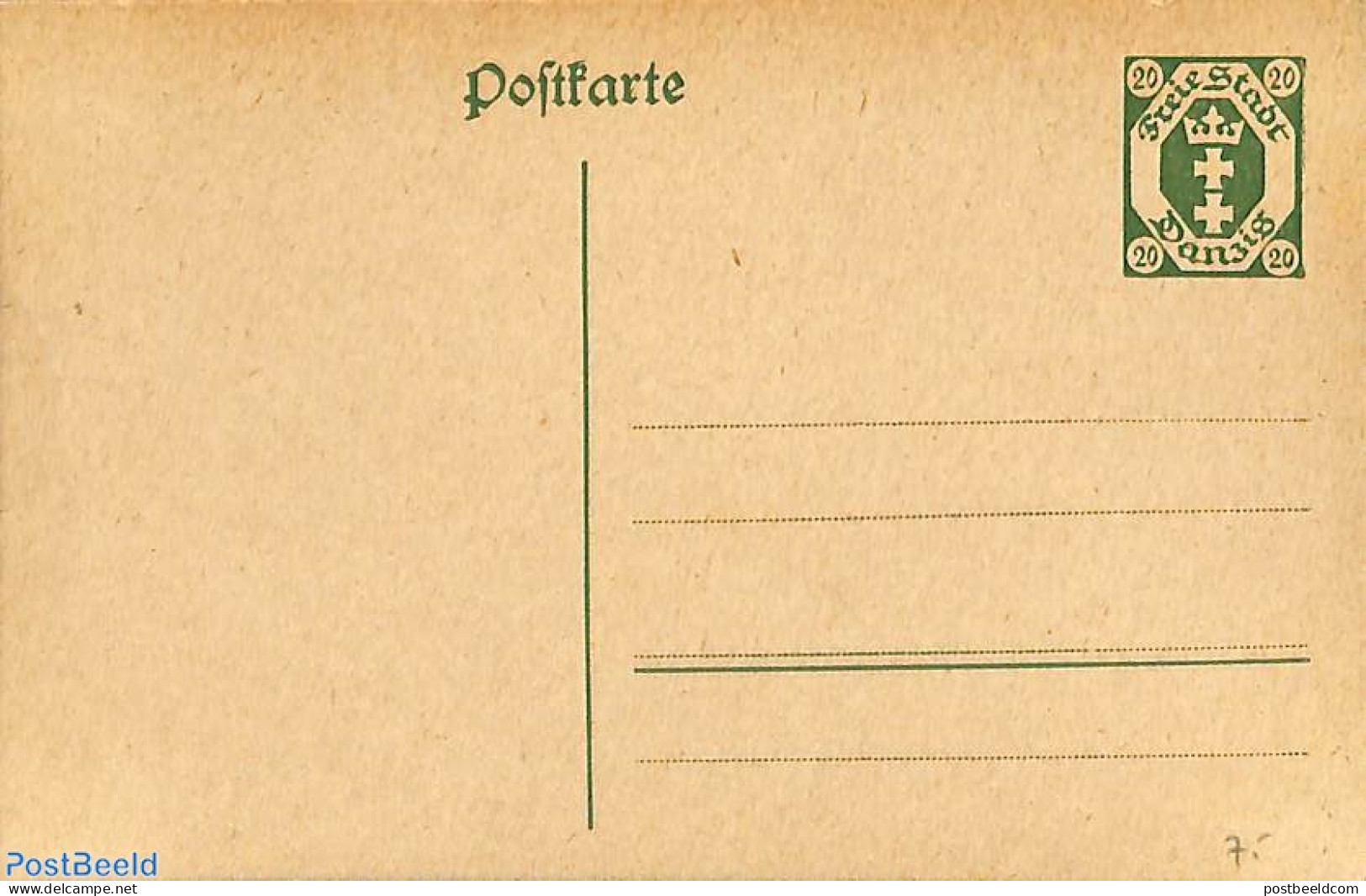 Germany, Danzig 1921 Postcard 20pf, Unused Postal Stationary - Other & Unclassified