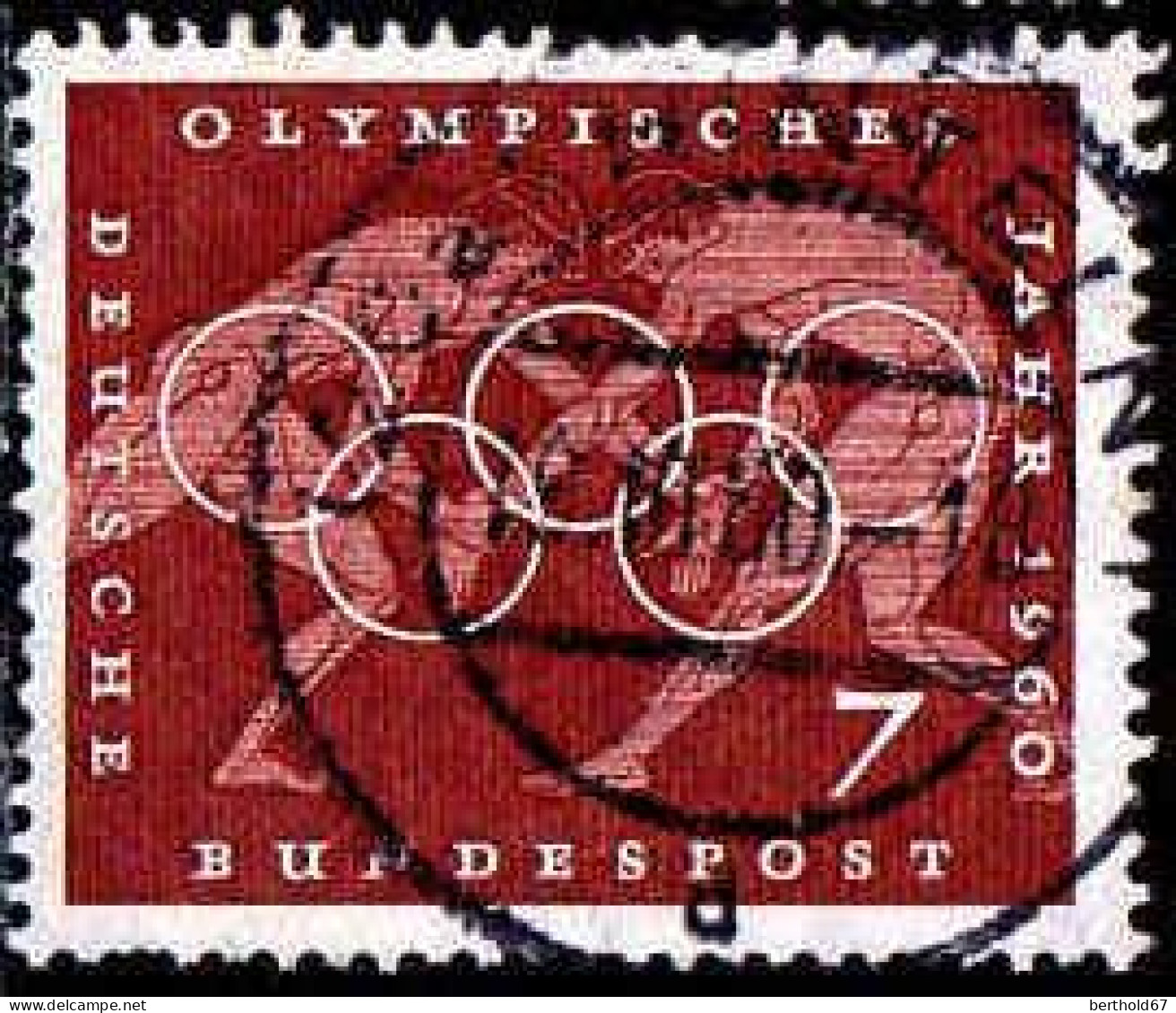 RFA Poste Obl Yv: 205 Mi:332 Olympisches Jahr Lutte (Beau Cachet Rond) (Thème) - Worstelen