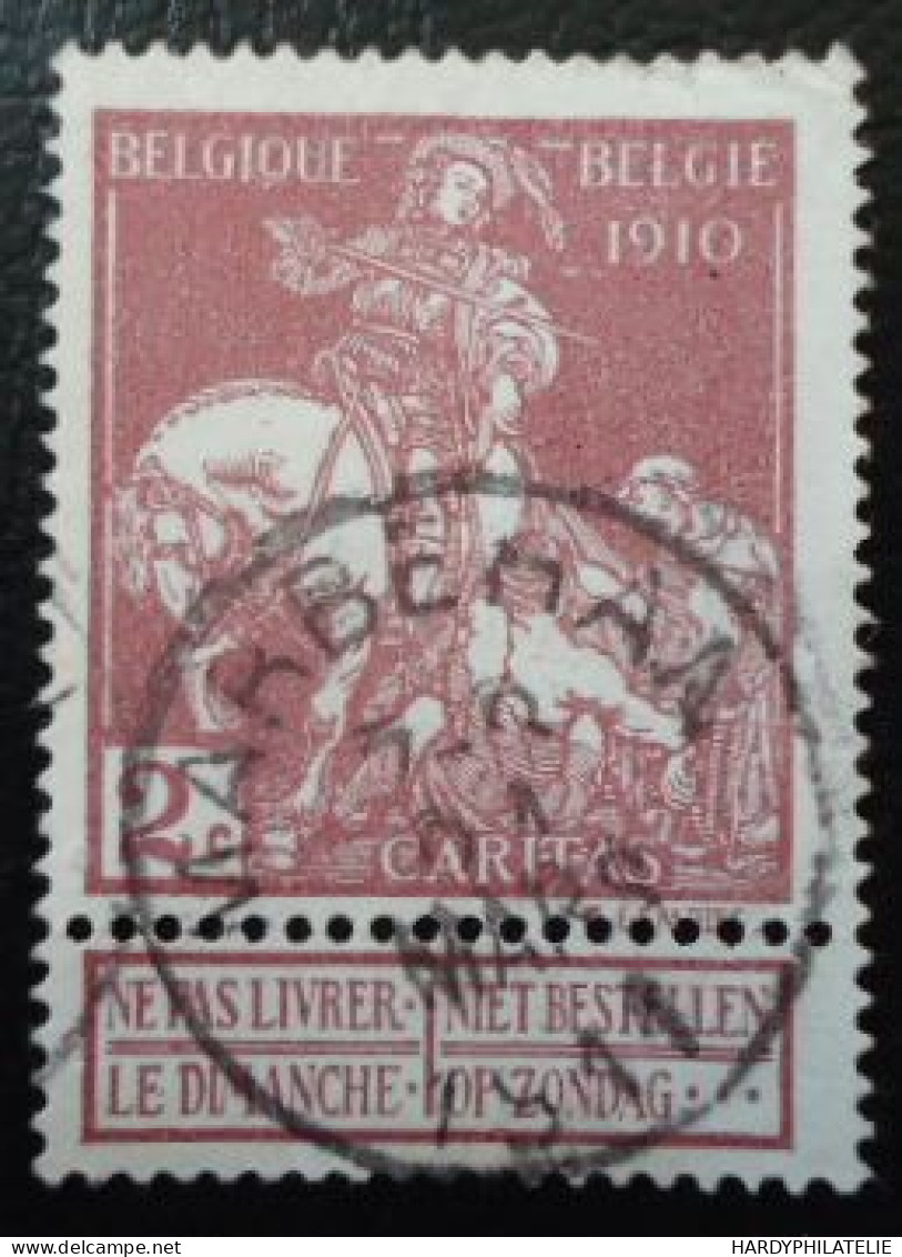 BELGIQUE N°89 Oblitéré - 1910-1911 Caritas