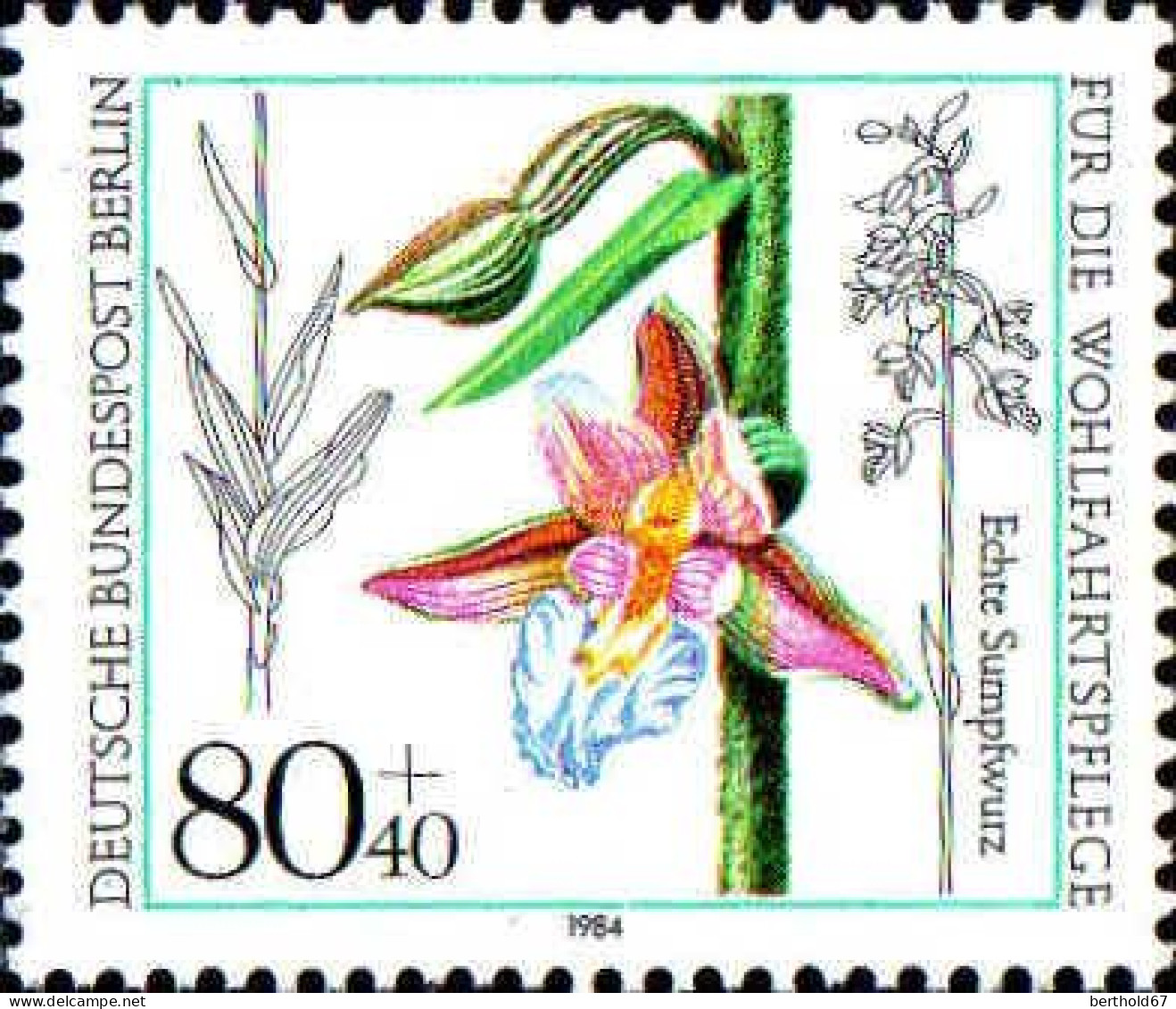 Berlin Poste N** Yv:685/688 Bienfaisance Orchidées (Thème) - Orchids