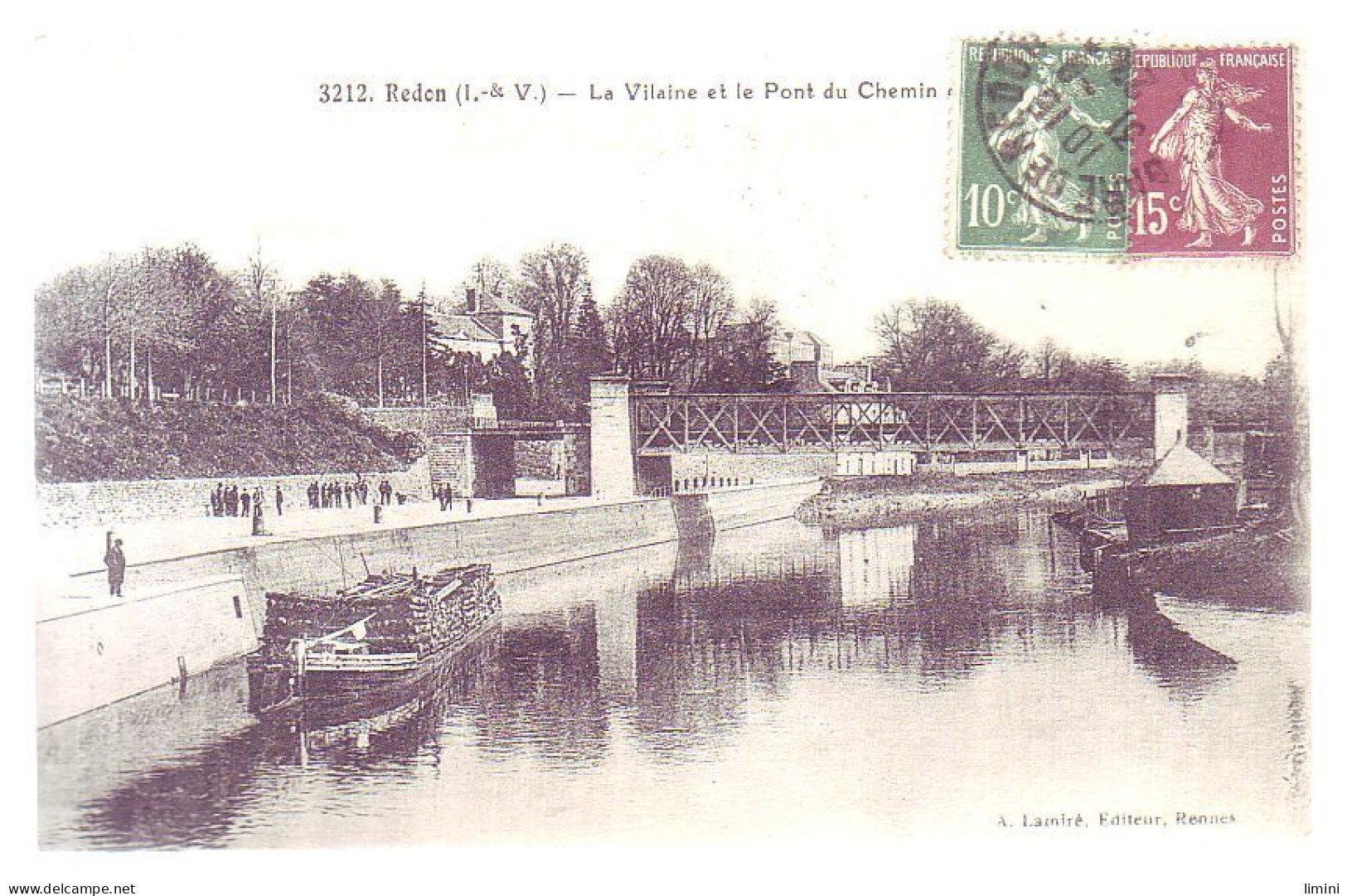 35 - REDON - La VILAINE Et Le PONT DuCHEMIN De FER - ANIMÉE - - Redon