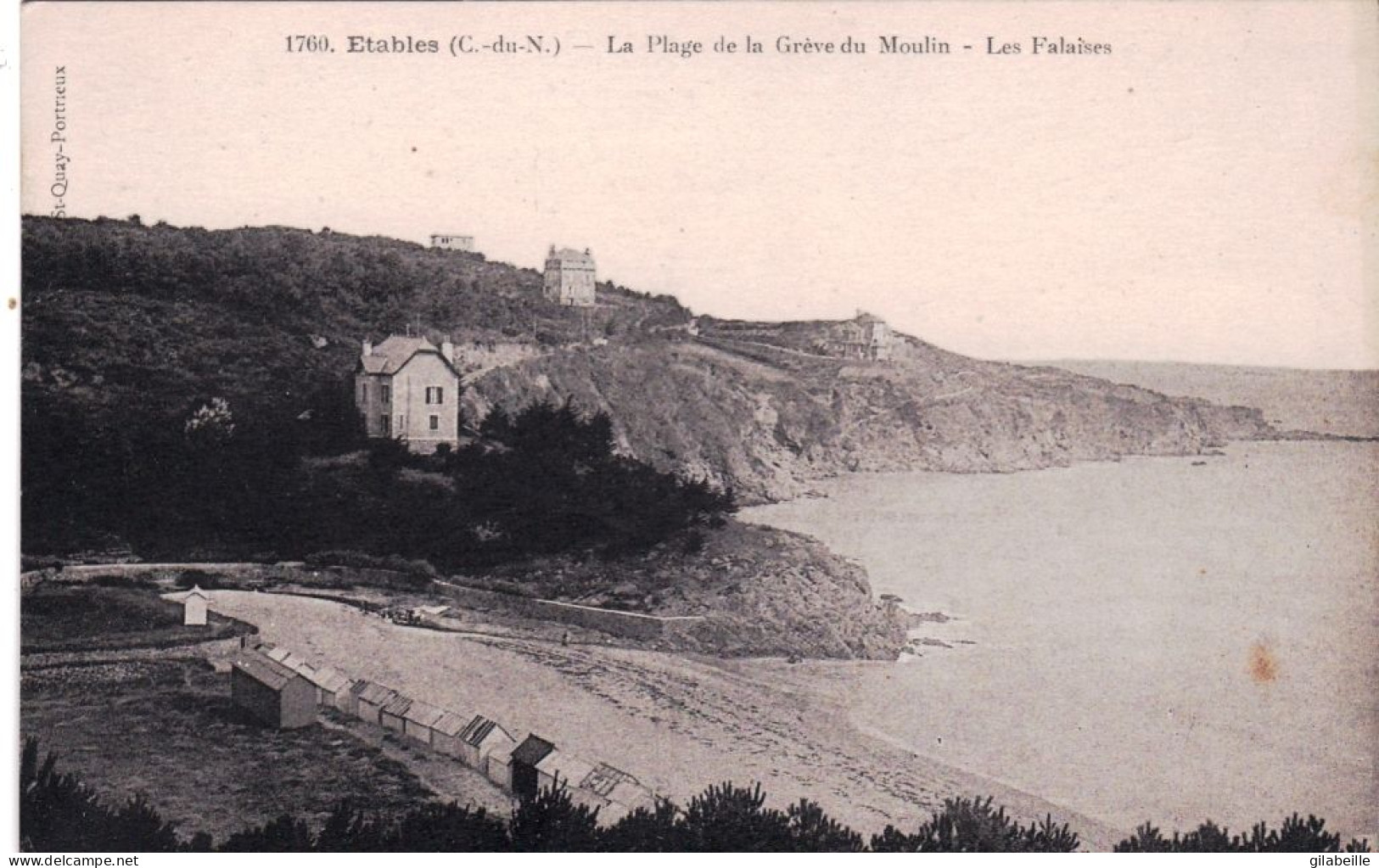 22 - Cotes D Armor -  ETABLES Sur MER - La Plage De La Greve Du Moulin Et Les Falaises - Etables-sur-Mer