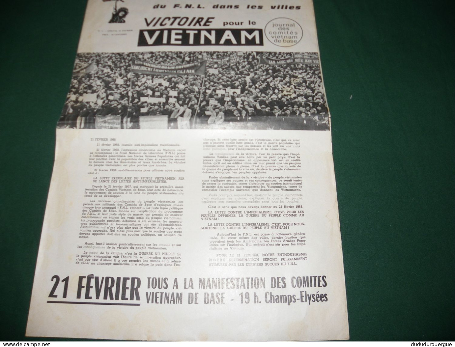 GUERRE DU VIETNAM : " VICTOIRE POUR LE VIETNAM " JOURNAL DES COMITES VIETNAM DE BASE , LE N ° 5 SPECIAL 21 FEVRIER - 1950 - Heute