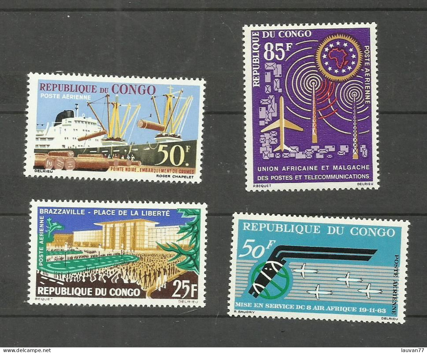 CONGO POSTE AERIENNE N°6, 10, 12, 13 Neufs** Cote 4.90€ - Mint/hinged